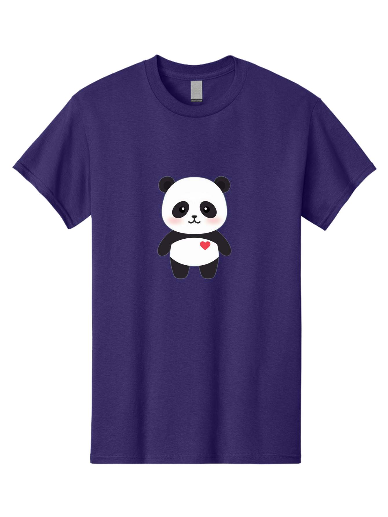 Panda Men'S Graphic Tee, 100% Cotton, Comfortable Casual Summer Wear, Machine Washable, Cute Cartoon Panda, Adorable Illustration, Sweet Panda Bear, Heart On Belly, Kawaii Character, Black And White Panda, Cartoon Love, Sweet Illustration, Bae626