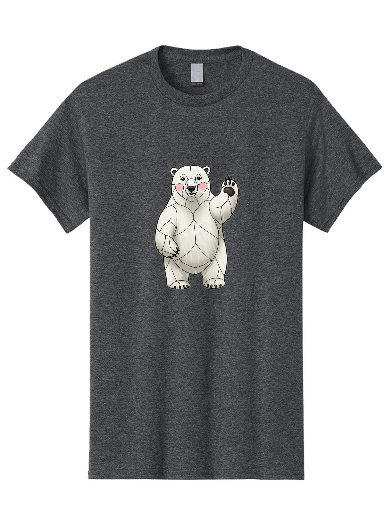 Paper-Polar-Bear-1 Men'S Graphic Tee, 100% Cotton, Comfortable Casual Summer Wear, Machine Washable, Paper Craft Polar Bear, Origami Bear, White Bear, Cartoon Bear, Friendly Bear, Waving Bear, Folded Paper Art, Cute Bear, Playful Bear, Bae628