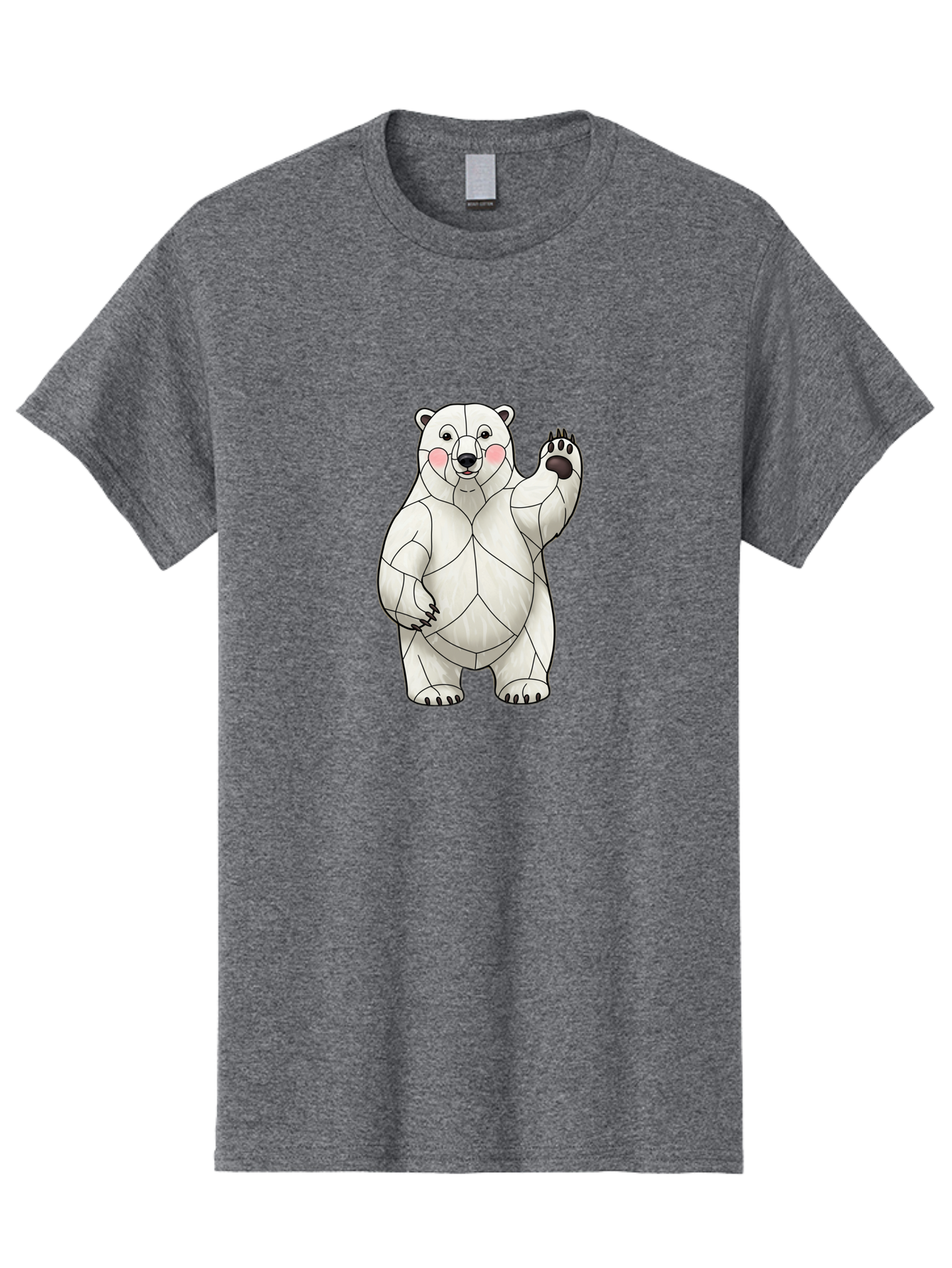Paper-Polar-Bear-1 Men'S Graphic Tee, 100% Cotton, Comfortable Casual Summer Wear, Machine Washable, Paper Craft Polar Bear, Origami Bear, White Bear, Cartoon Bear, Friendly Bear, Waving Bear, Folded Paper Art, Cute Bear, Playful Bear, Bae628