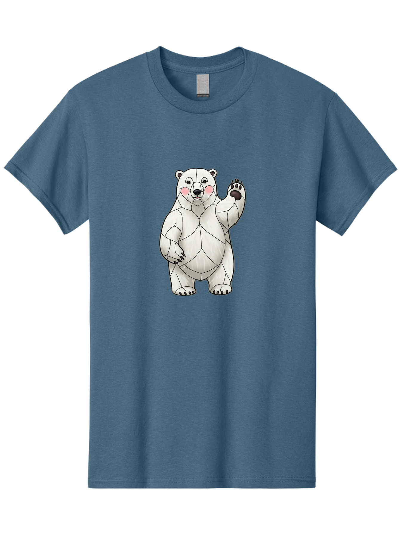 Paper-Polar-Bear-1 Men'S Graphic Tee, 100% Cotton, Comfortable Casual Summer Wear, Machine Washable, Paper Craft Polar Bear, Origami Bear, White Bear, Cartoon Bear, Friendly Bear, Waving Bear, Folded Paper Art, Cute Bear, Playful Bear, Bae628