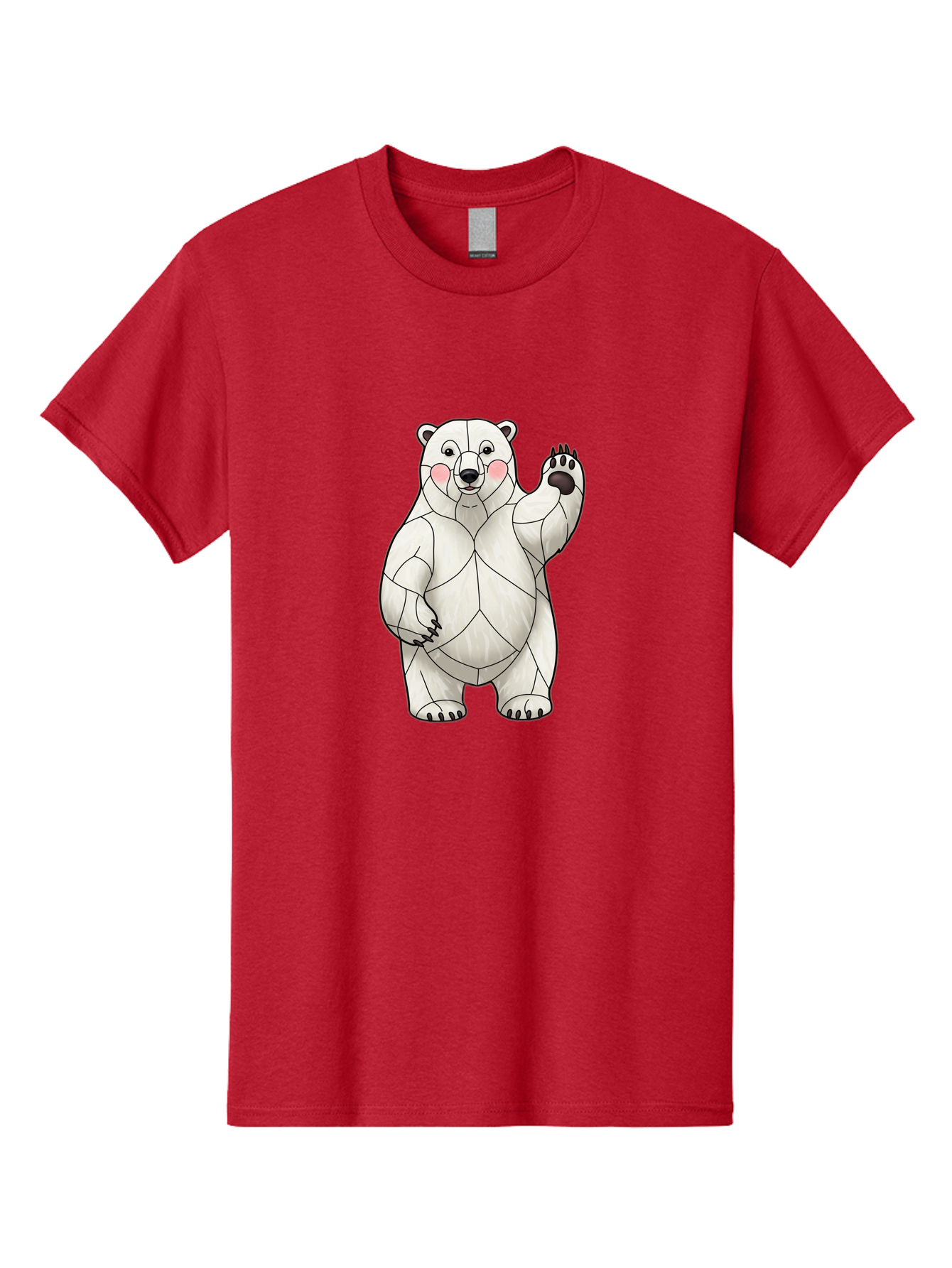 Paper-Polar-Bear-1 Men'S Graphic Tee, 100% Cotton, Comfortable Casual Summer Wear, Machine Washable, Paper Craft Polar Bear, Origami Bear, White Bear, Cartoon Bear, Friendly Bear, Waving Bear, Folded Paper Art, Cute Bear, Playful Bear, Bae628