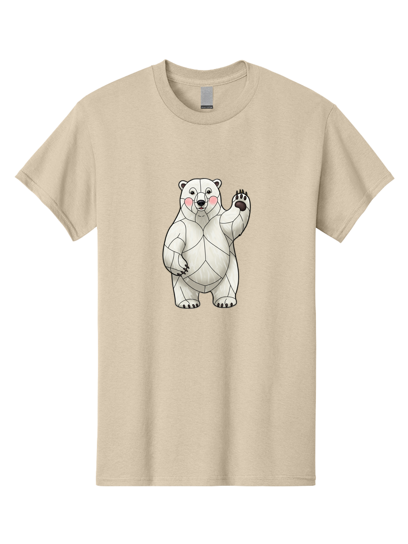 Paper-Polar-Bear-1 Men'S Graphic Tee, 100% Cotton, Comfortable Casual Summer Wear, Machine Washable, Paper Craft Polar Bear, Origami Bear, White Bear, Cartoon Bear, Friendly Bear, Waving Bear, Folded Paper Art, Cute Bear, Playful Bear, Bae628