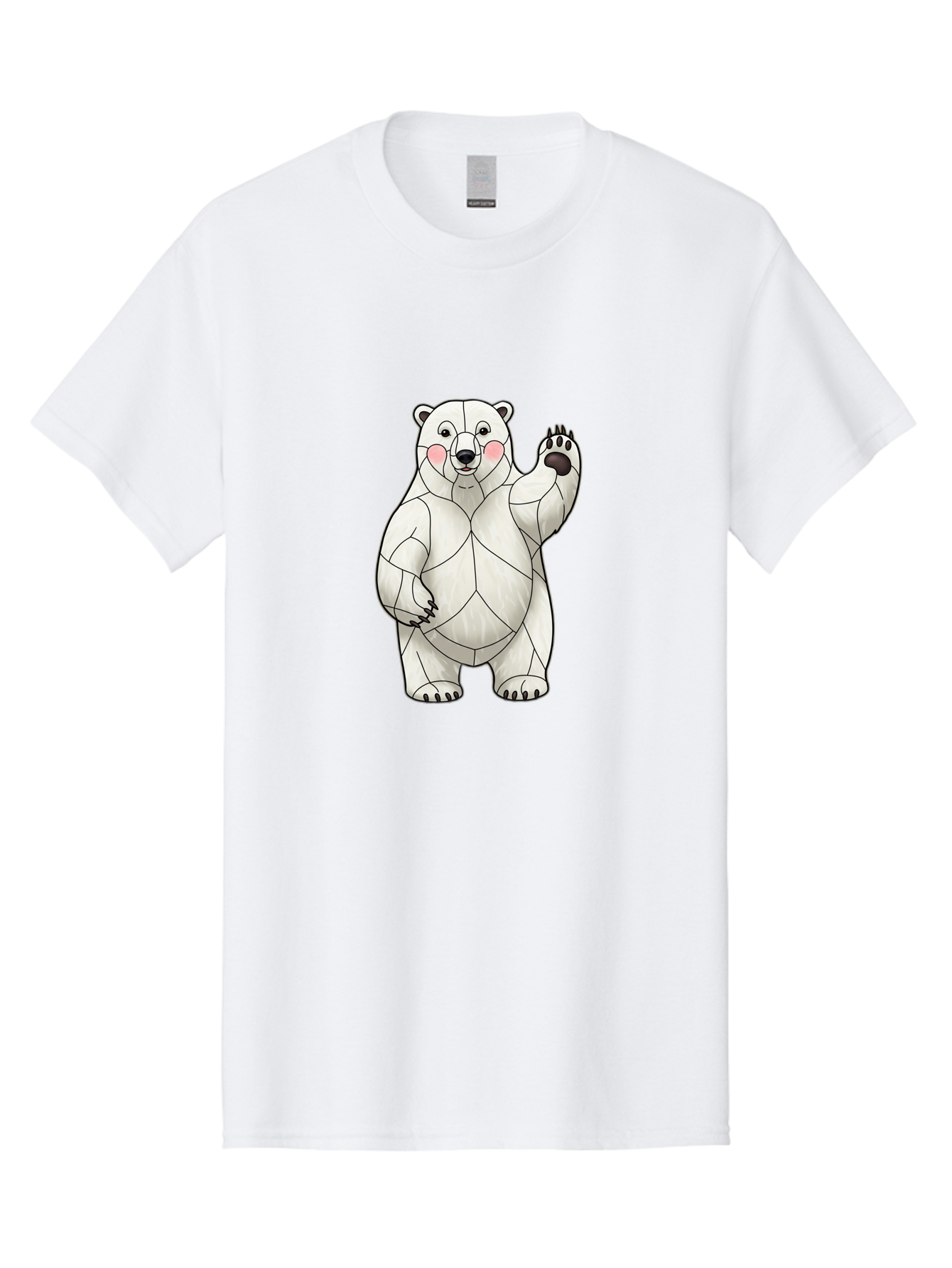 Paper-Polar-Bear-1 Men'S Graphic Tee, 100% Cotton, Comfortable Casual Summer Wear, Machine Washable, Paper Craft Polar Bear, Origami Bear, White Bear, Cartoon Bear, Friendly Bear, Waving Bear, Folded Paper Art, Cute Bear, Playful Bear, Bae628