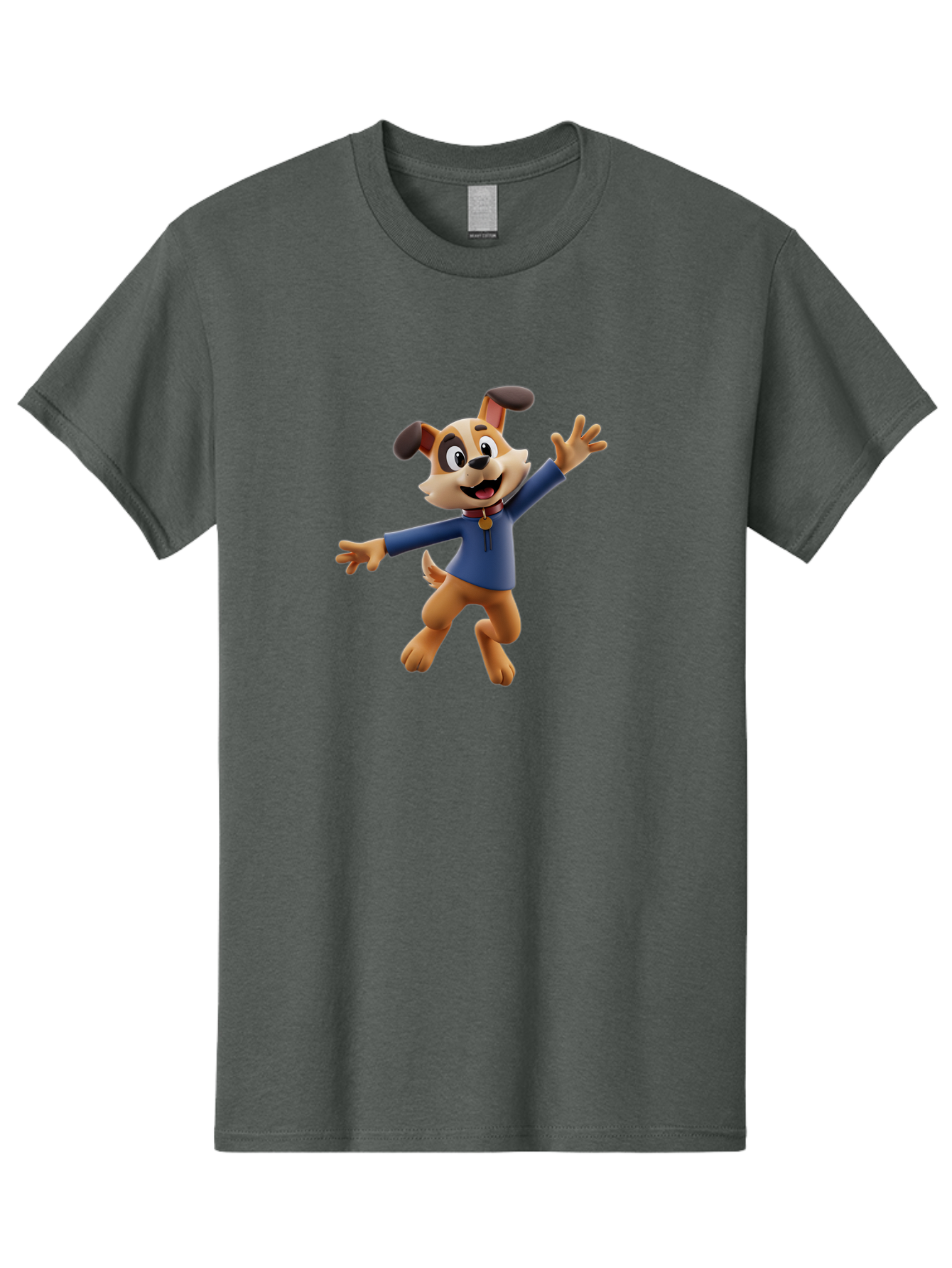 Paw-Patrol Men'S Graphic Tee, 100% Cotton, Comfortable Casual Summer Wear, Machine Washable, Cartoon Dog, Happy Dog, Dog Character, Playful Pup, Paw Patrol Mascot, Dog In Blue Shirt, Animated Canine, Fun Loving Dog, Dog With Outstretched Arms Bae630