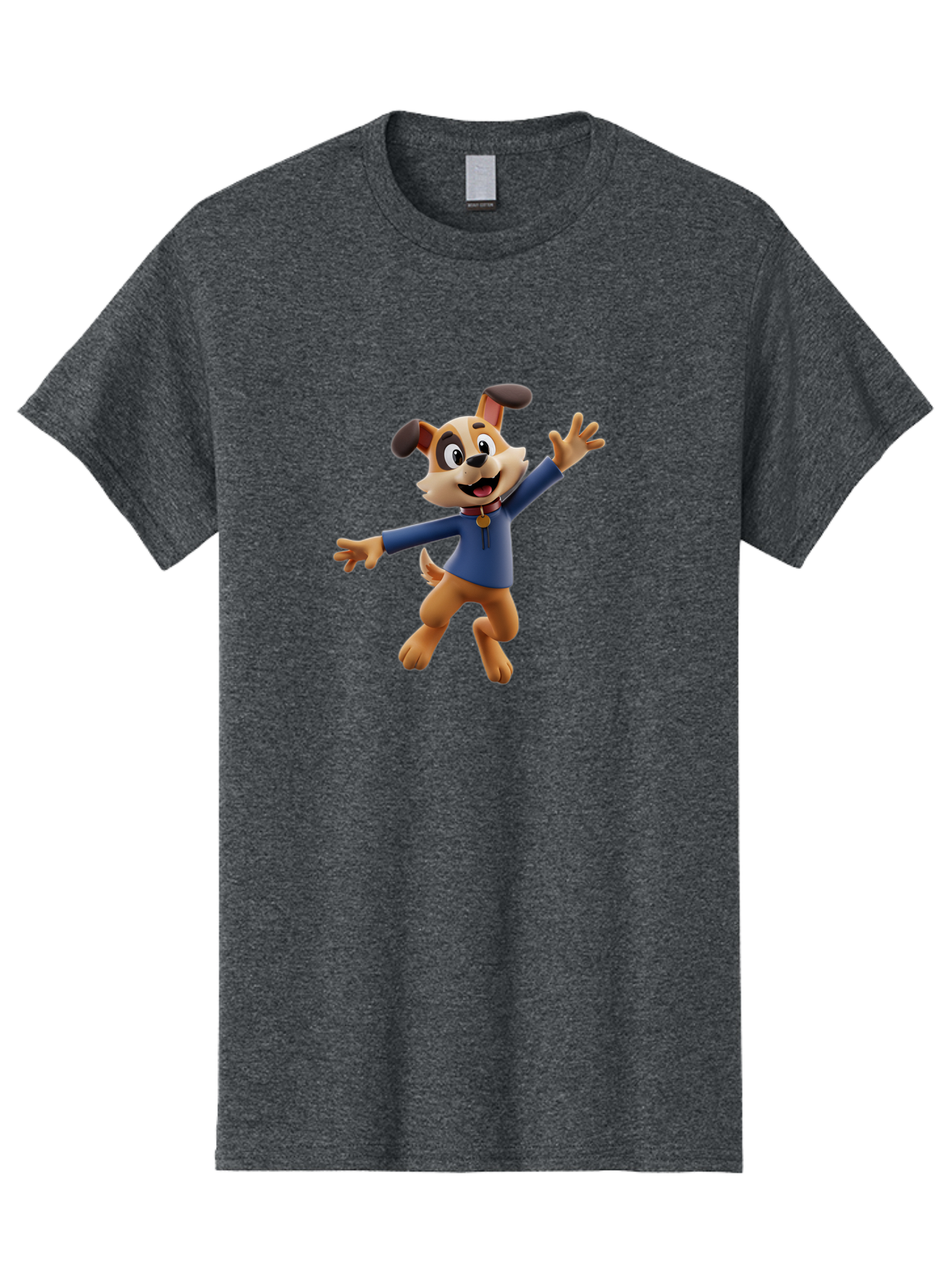 Paw-Patrol Men'S Graphic Tee, 100% Cotton, Comfortable Casual Summer Wear, Machine Washable, Cartoon Dog, Happy Dog, Dog Character, Playful Pup, Paw Patrol Mascot, Dog In Blue Shirt, Animated Canine, Fun Loving Dog, Dog With Outstretched Arms Bae630