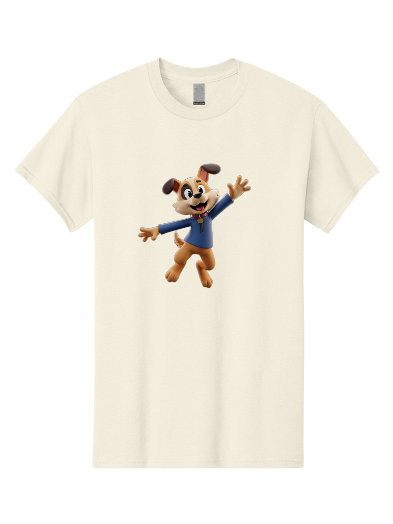 Paw-Patrol Men'S Graphic Tee, 100% Cotton, Comfortable Casual Summer Wear, Machine Washable, Cartoon Dog, Happy Dog, Dog Character, Playful Pup, Paw Patrol Mascot, Dog In Blue Shirt, Animated Canine, Fun Loving Dog, Dog With Outstretched Arms Bae630
