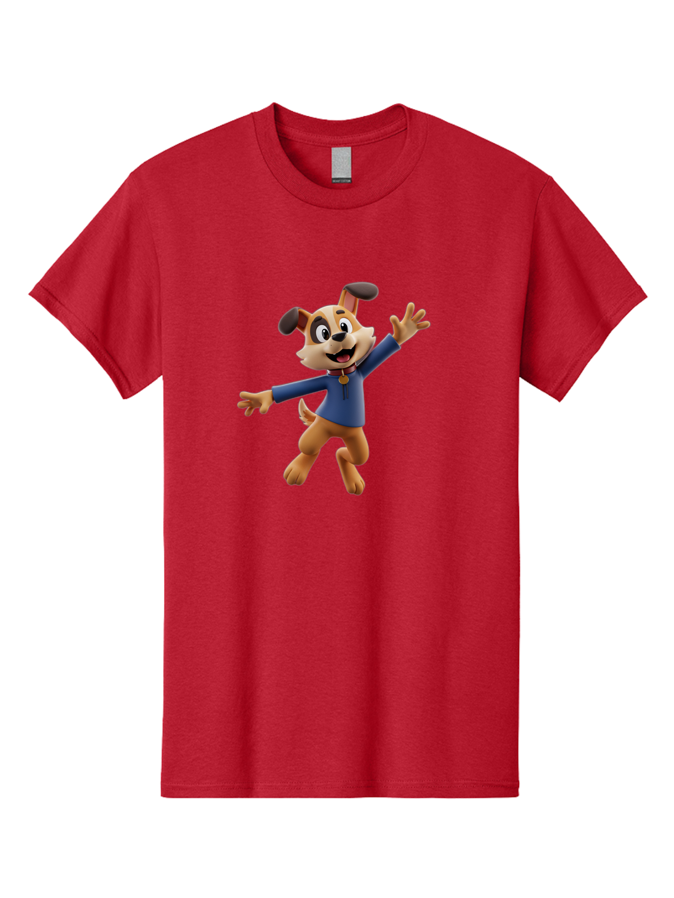 Paw-Patrol Men'S Graphic Tee, 100% Cotton, Comfortable Casual Summer Wear, Machine Washable, Cartoon Dog, Happy Dog, Dog Character, Playful Pup, Paw Patrol Mascot, Dog In Blue Shirt, Animated Canine, Fun Loving Dog, Dog With Outstretched Arms Bae630