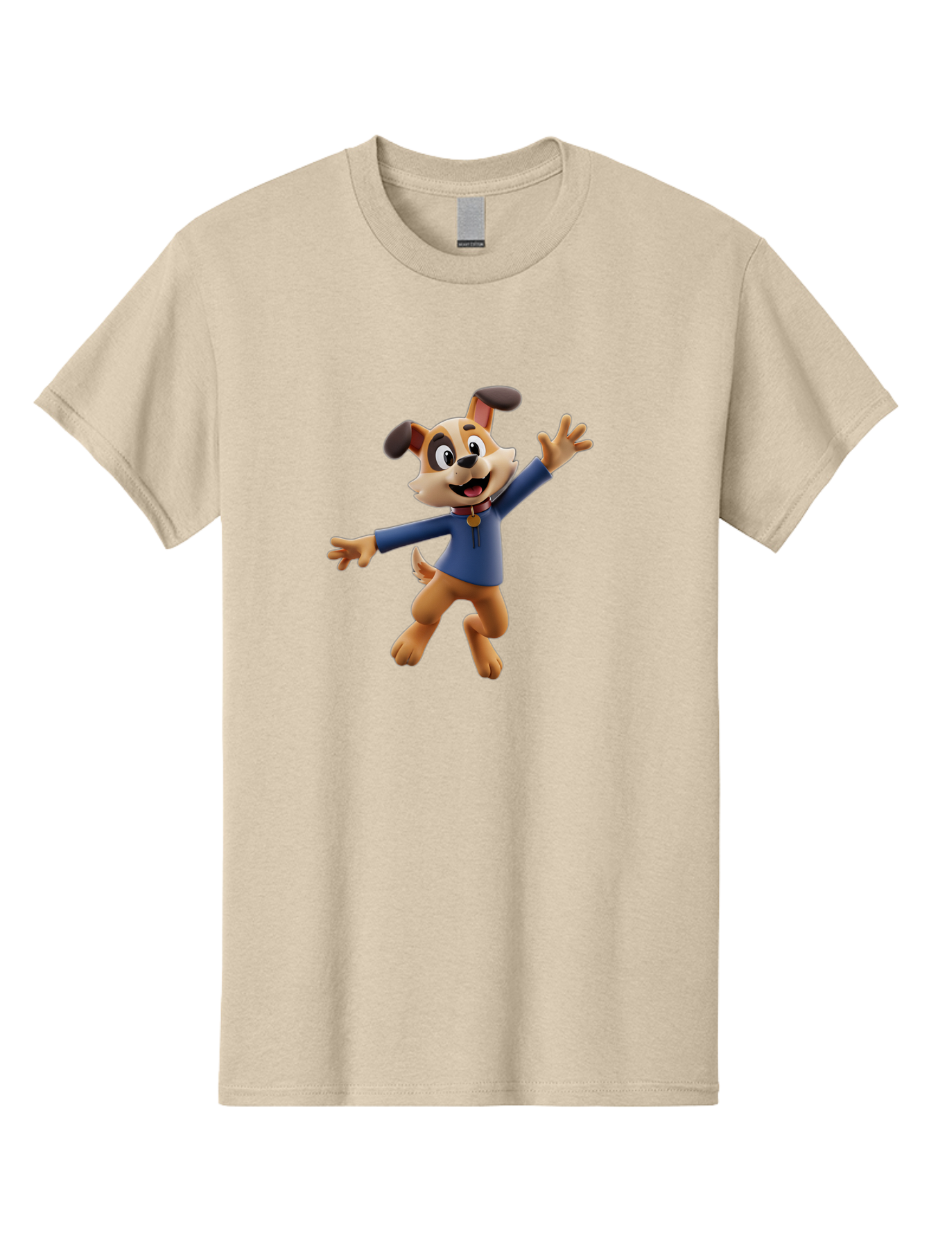 Paw-Patrol Men'S Graphic Tee, 100% Cotton, Comfortable Casual Summer Wear, Machine Washable, Cartoon Dog, Happy Dog, Dog Character, Playful Pup, Paw Patrol Mascot, Dog In Blue Shirt, Animated Canine, Fun Loving Dog, Dog With Outstretched Arms Bae630