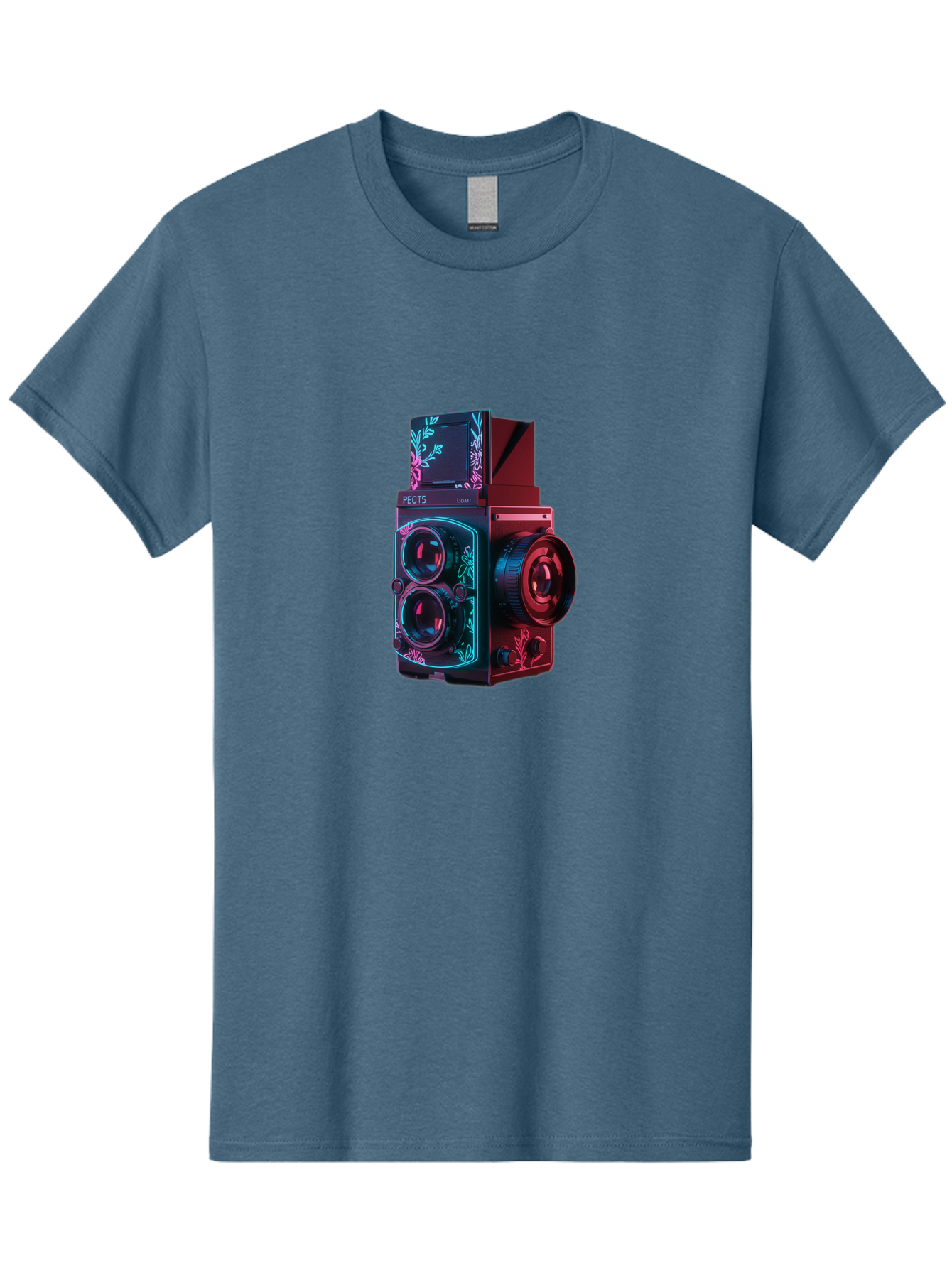 Pects-Lumary Men'S Graphic Tee, 100% Cotton, Comfortable Casual Summer Wear, Machine Washable, Pects Lumary Camera, Professional Photography, Neon Lights, Futuristic Design, Camera Equipment, Floral Patterns, Vibrant Colors, Photography Gear, Bae631
