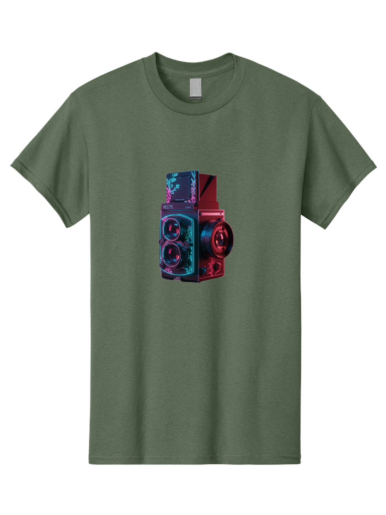 Pects-Lumary Men'S Graphic Tee, 100% Cotton, Comfortable Casual Summer Wear, Machine Washable, Pects Lumary Camera, Professional Photography, Neon Lights, Futuristic Design, Camera Equipment, Floral Patterns, Vibrant Colors, Photography Gear, Bae631