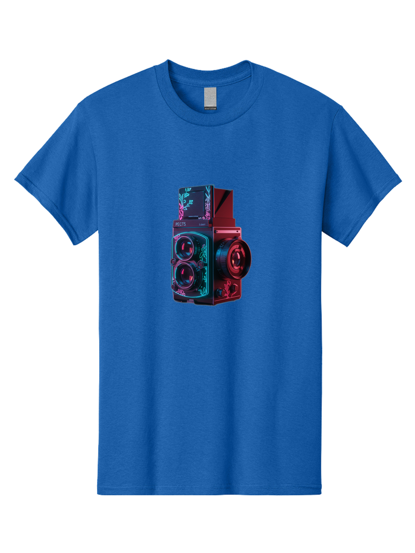 Pects-Lumary Men'S Graphic Tee, 100% Cotton, Comfortable Casual Summer Wear, Machine Washable, Pects Lumary Camera, Professional Photography, Neon Lights, Futuristic Design, Camera Equipment, Floral Patterns, Vibrant Colors, Photography Gear, Bae631