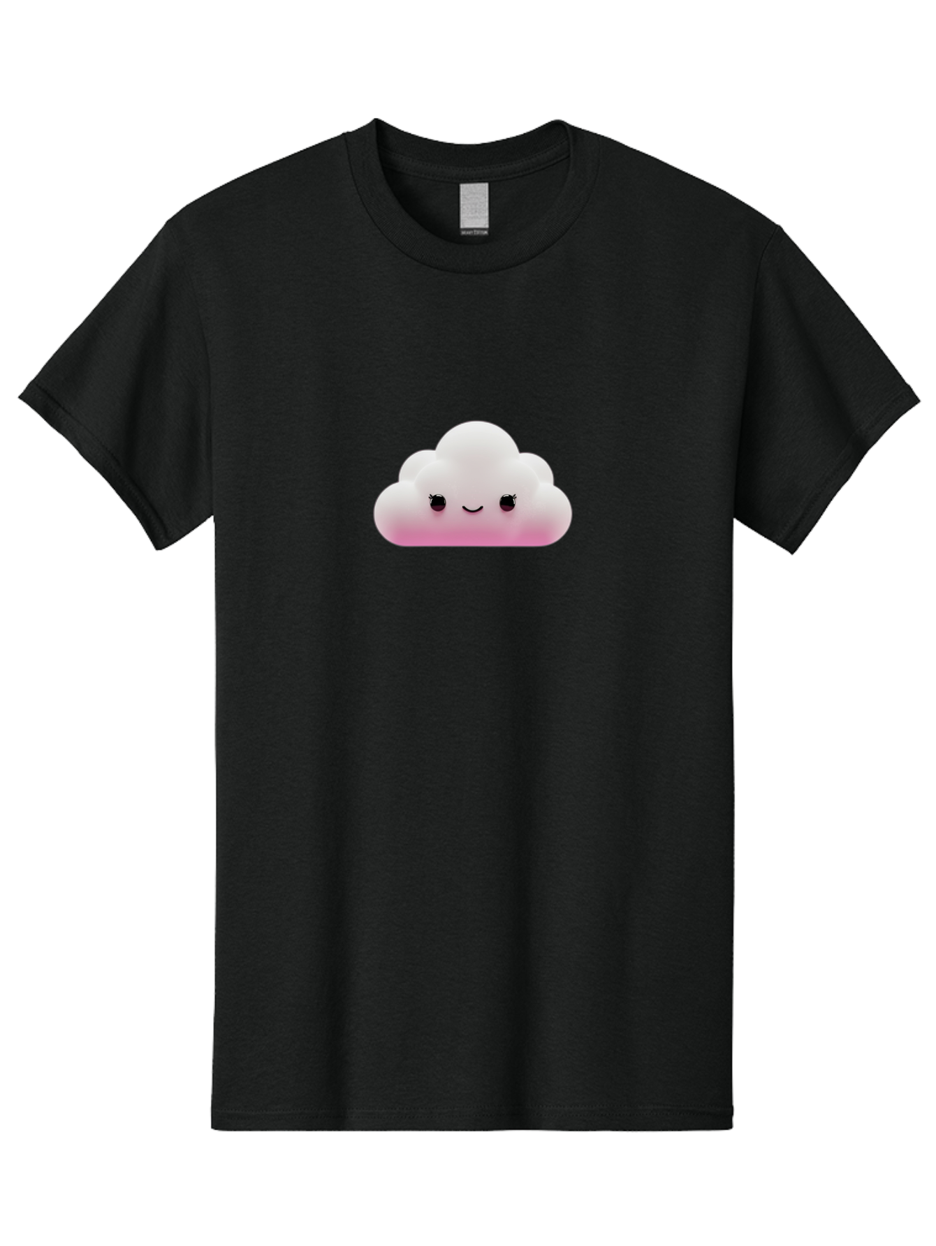 Pink-Cloud-1 Men'S Graphic Tee, 100% Cotton, Comfortable Casual Summer Wear, Machine Washable, Cute Cloud, Cartoon Character, Smiling Face, Fluffy Cloud, Soft Pink, Whimsical Design, Kawaii Art, Digital Illustration, Happy Cloud Bae633