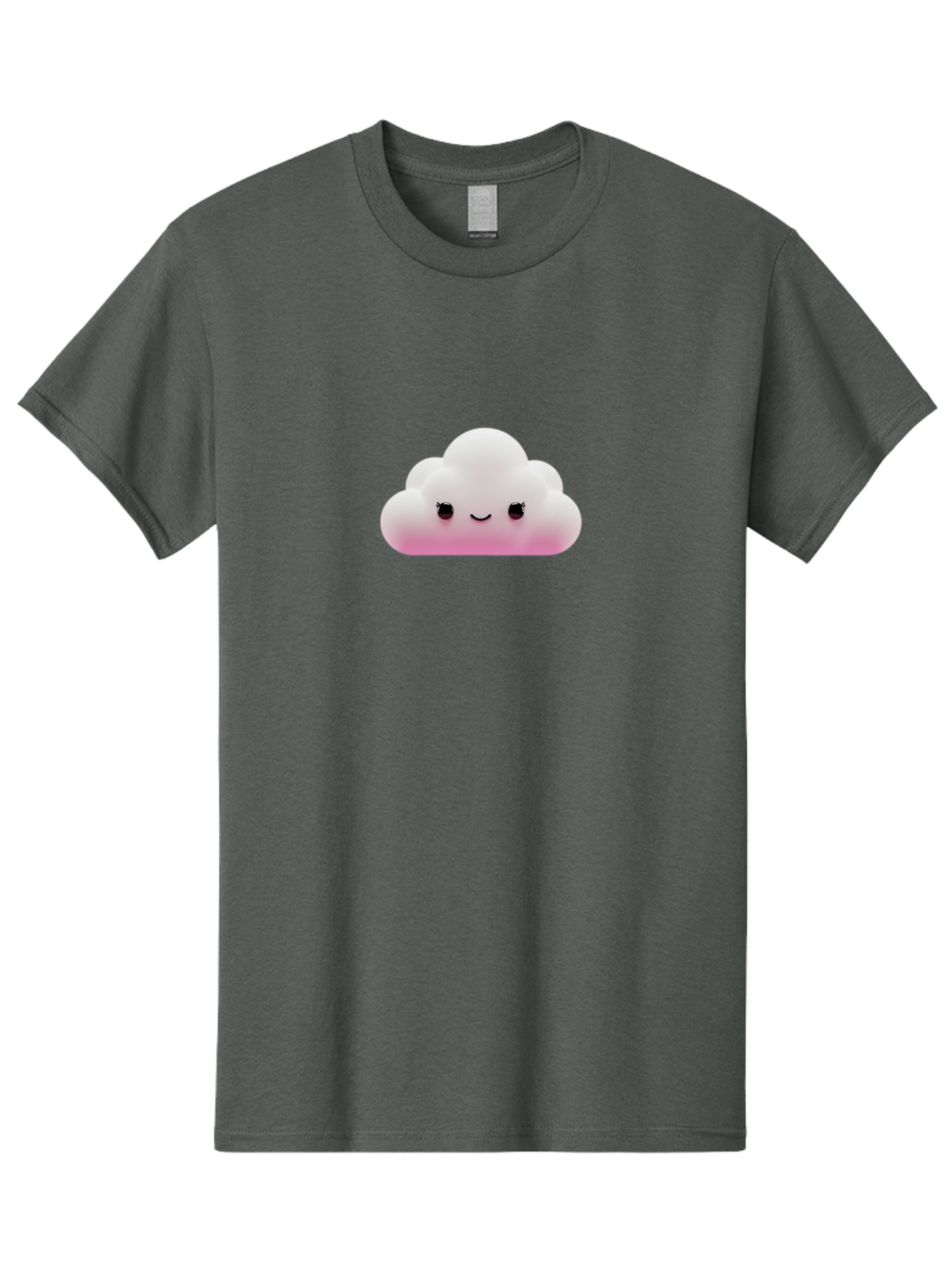 Pink-Cloud-1 Men'S Graphic Tee, 100% Cotton, Comfortable Casual Summer Wear, Machine Washable, Cute Cloud, Cartoon Character, Smiling Face, Fluffy Cloud, Soft Pink, Whimsical Design, Kawaii Art, Digital Illustration, Happy Cloud Bae633