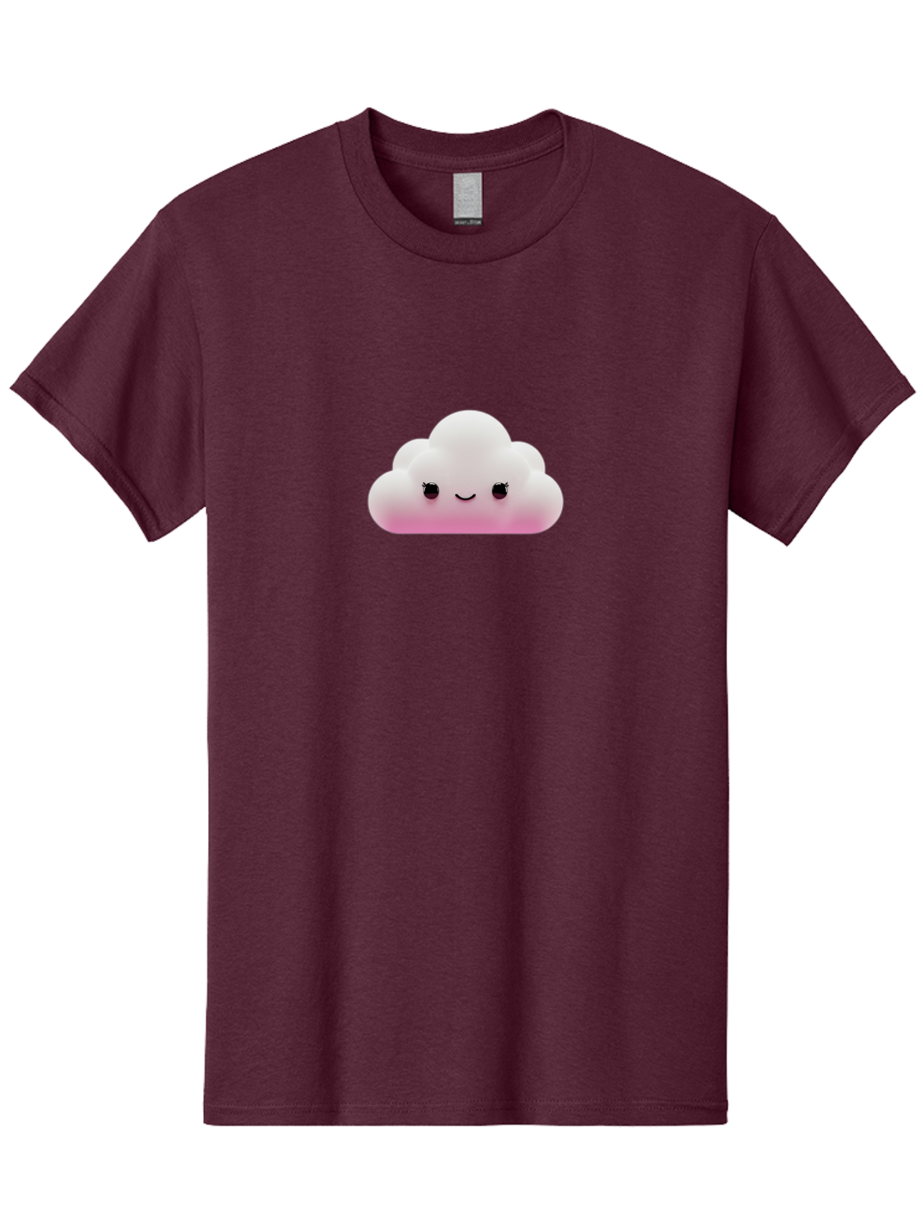 Pink-Cloud-1 Men'S Graphic Tee, 100% Cotton, Comfortable Casual Summer Wear, Machine Washable, Cute Cloud, Cartoon Character, Smiling Face, Fluffy Cloud, Soft Pink, Whimsical Design, Kawaii Art, Digital Illustration, Happy Cloud Bae633