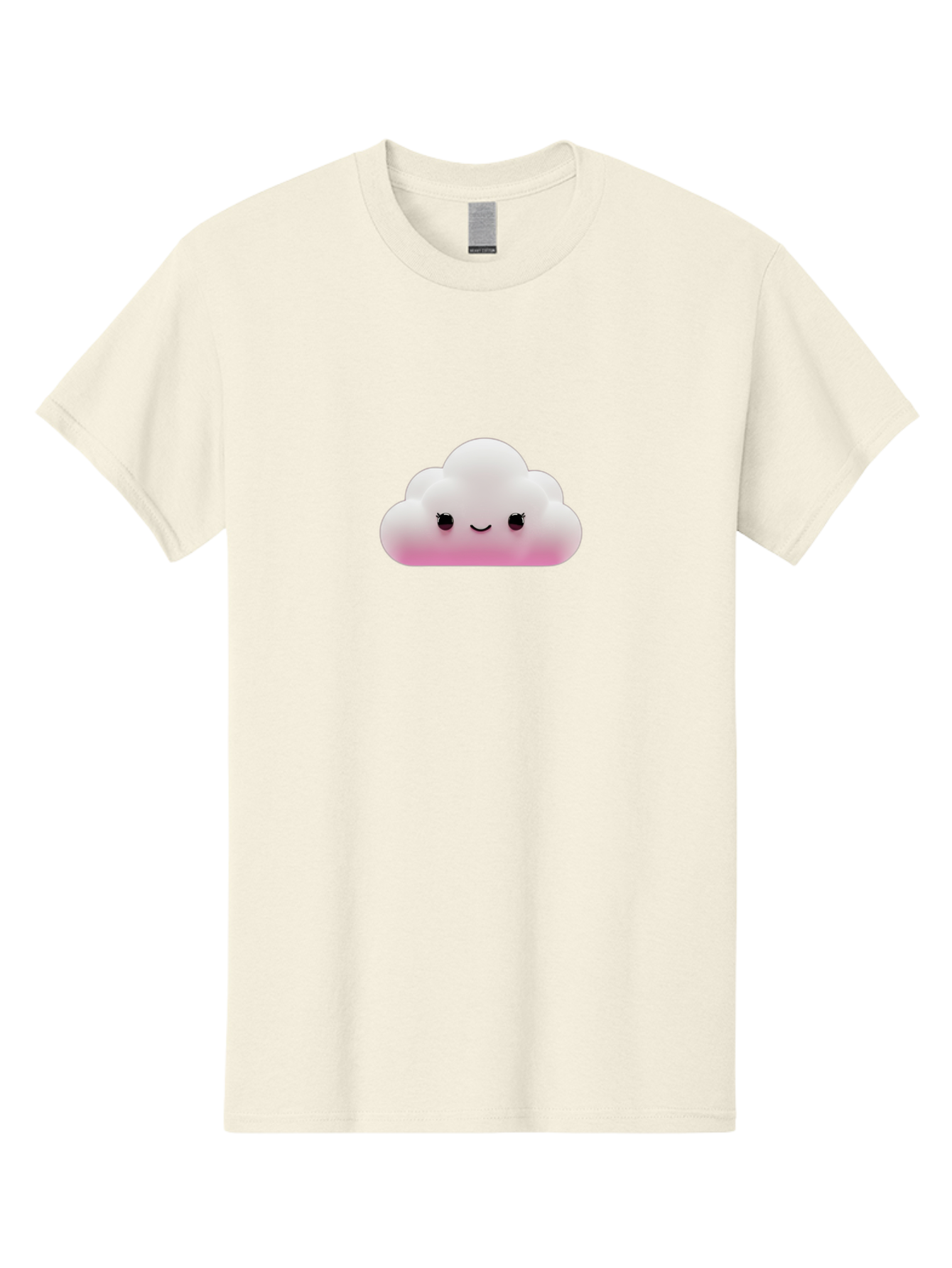 Pink-Cloud-1 Men'S Graphic Tee, 100% Cotton, Comfortable Casual Summer Wear, Machine Washable, Cute Cloud, Cartoon Character, Smiling Face, Fluffy Cloud, Soft Pink, Whimsical Design, Kawaii Art, Digital Illustration, Happy Cloud Bae633