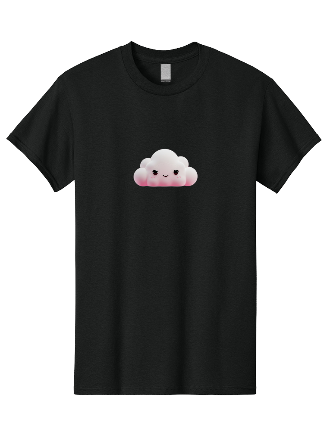 Pink-Cloud Men'S Graphic Tee, 100% Cotton, Comfortable Casual Summer Wear, Machine Washable, Kawaii Cloud, Cute Cartoon Character, Smiling Face, Fluffy White Cloud, Pastel Colors, Cheerful Design, Adorable Illustration, Fluffy Texture Bae634