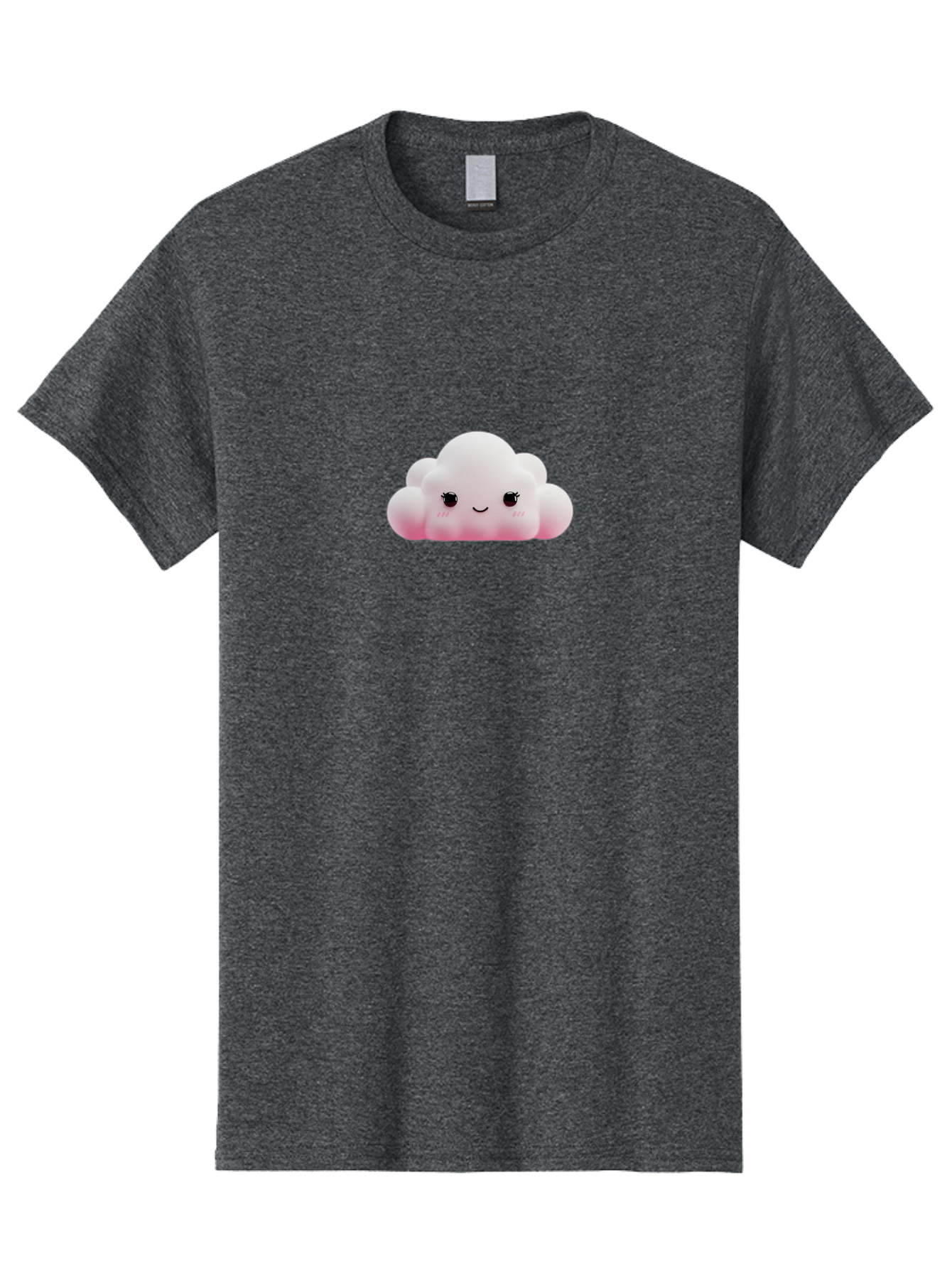 Pink-Cloud Men'S Graphic Tee, 100% Cotton, Comfortable Casual Summer Wear, Machine Washable, Kawaii Cloud, Cute Cartoon Character, Smiling Face, Fluffy White Cloud, Pastel Colors, Cheerful Design, Adorable Illustration, Fluffy Texture Bae634