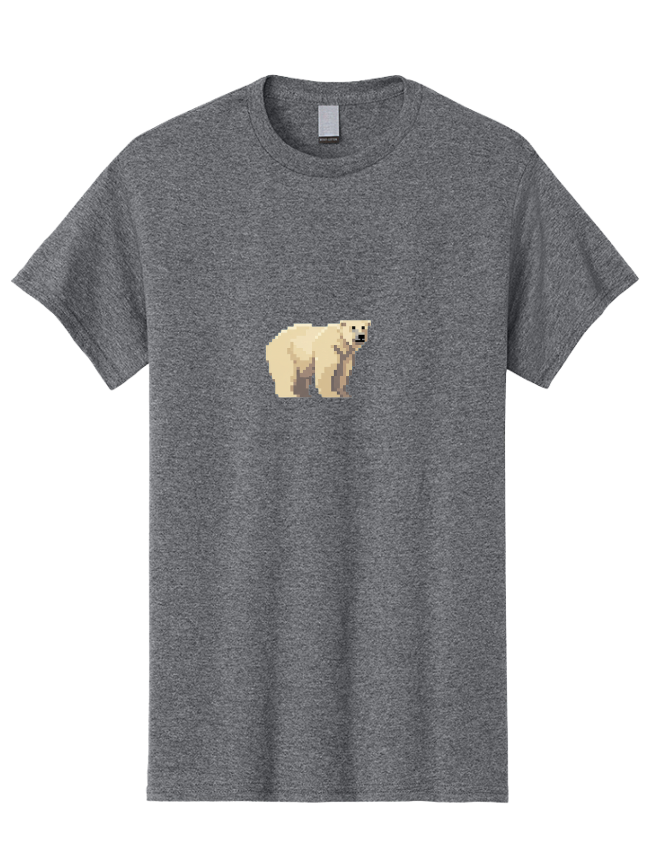 Pixel-Polar-Bear Men'S Graphic Tee, 100% Cotton, Comfortable Casual Summer Wear, Machine Washable, Pixel Art, Polar Bear, White Bear, Arctic Animal, Cartoon Style, Pixelated Graphics, Wildlife Illustration, Digital Art, Retro Aesthetic, Bae636