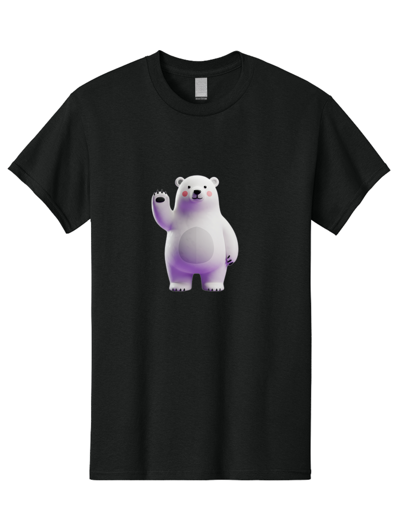 Polar-Bear-3 Men'S Graphic Tee, 100% Cotton, Comfortable Casual Summer Wear, Machine Washable, White Polar Bear, Cute Bear, Cartoon Character, Waving Paw, Friendly Animal, Lovable Creature, Adorable Bear, Digital Illustration, Kawaii Art Bae640
