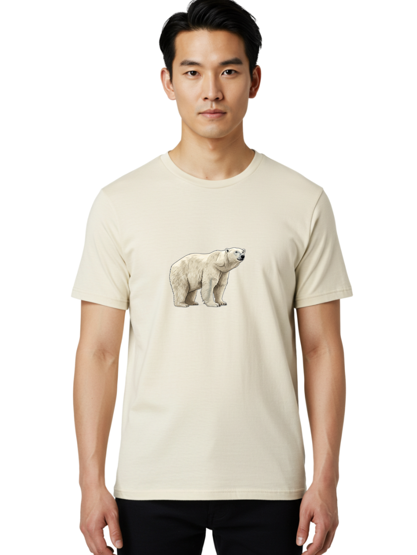 Polar-Bear-6 Men'S Graphic Tee, 100% Cotton, Comfortable Casual Summer Wear, Machine Washable, White Polar Bear, Arctic Wildlife, Large Mammal, Furry Creature, Carnivorous Animal, Majestic Creature, Wildlife Conservation, Polar Bear Species, Bae643