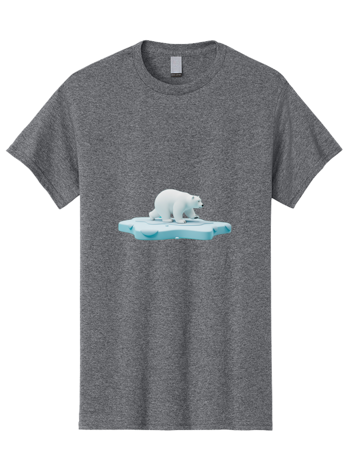 Polar-Bear-7 Men'S Graphic Tee, 100% Cotton, Comfortable Casual Summer Wear, Machine Washable, Polar Bear On Ice, Arctic Wildlife, Endangered Species, Climate Change, White Bear, Icy Landscape, Frozen Habitat Bae644
