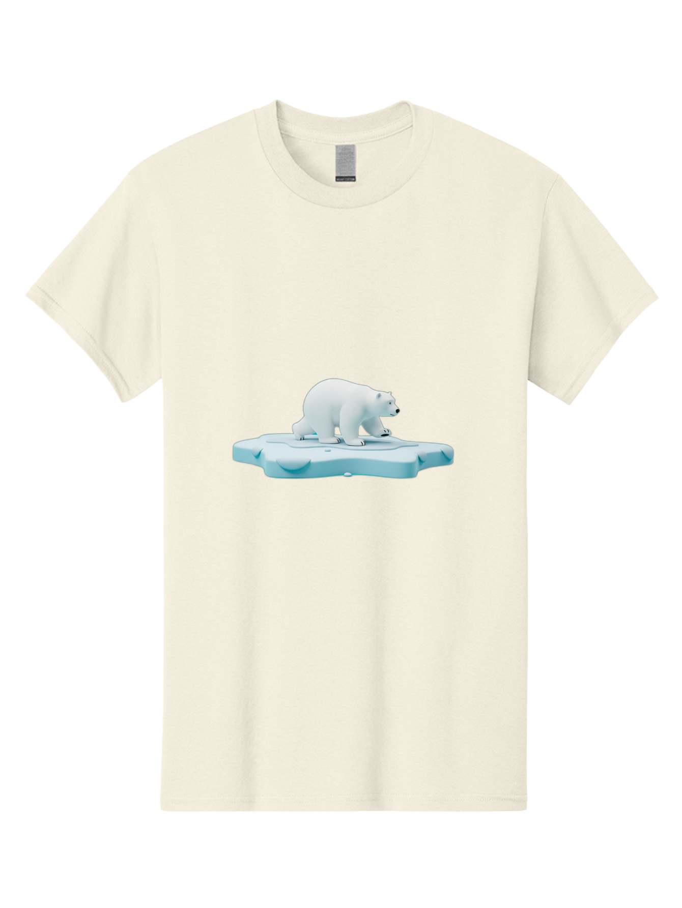 Polar-Bear-7 Men'S Graphic Tee, 100% Cotton, Comfortable Casual Summer Wear, Machine Washable, Polar Bear On Ice, Arctic Wildlife, Endangered Species, Climate Change, White Bear, Icy Landscape, Frozen Habitat Bae644