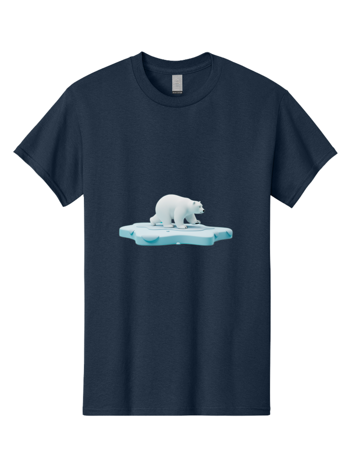 Polar-Bear-7 Men'S Graphic Tee, 100% Cotton, Comfortable Casual Summer Wear, Machine Washable, Polar Bear On Ice, Arctic Wildlife, Endangered Species, Climate Change, White Bear, Icy Landscape, Frozen Habitat Bae644