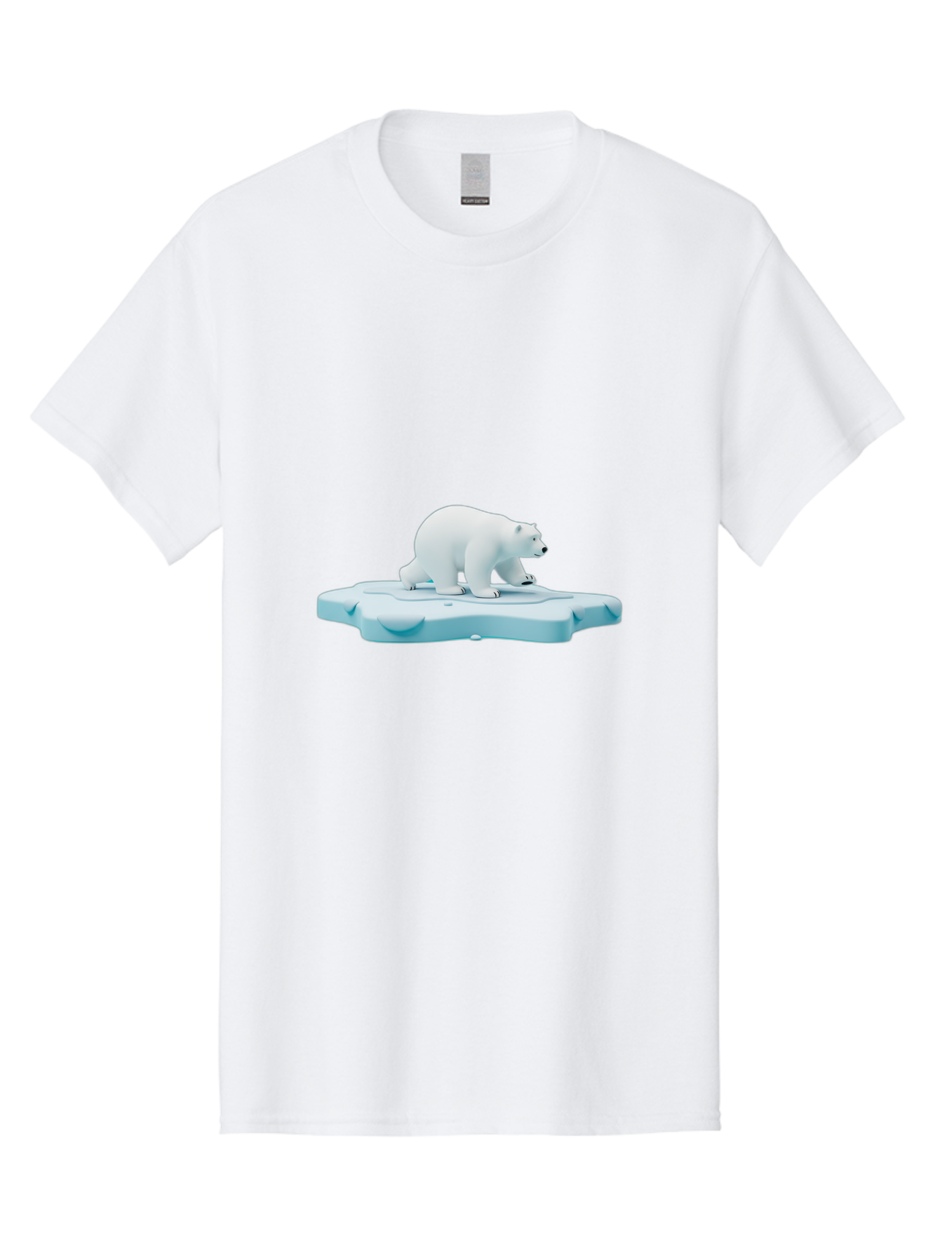 Polar-Bear-7 Men'S Graphic Tee, 100% Cotton, Comfortable Casual Summer Wear, Machine Washable, Polar Bear On Ice, Arctic Wildlife, Endangered Species, Climate Change, White Bear, Icy Landscape, Frozen Habitat Bae644