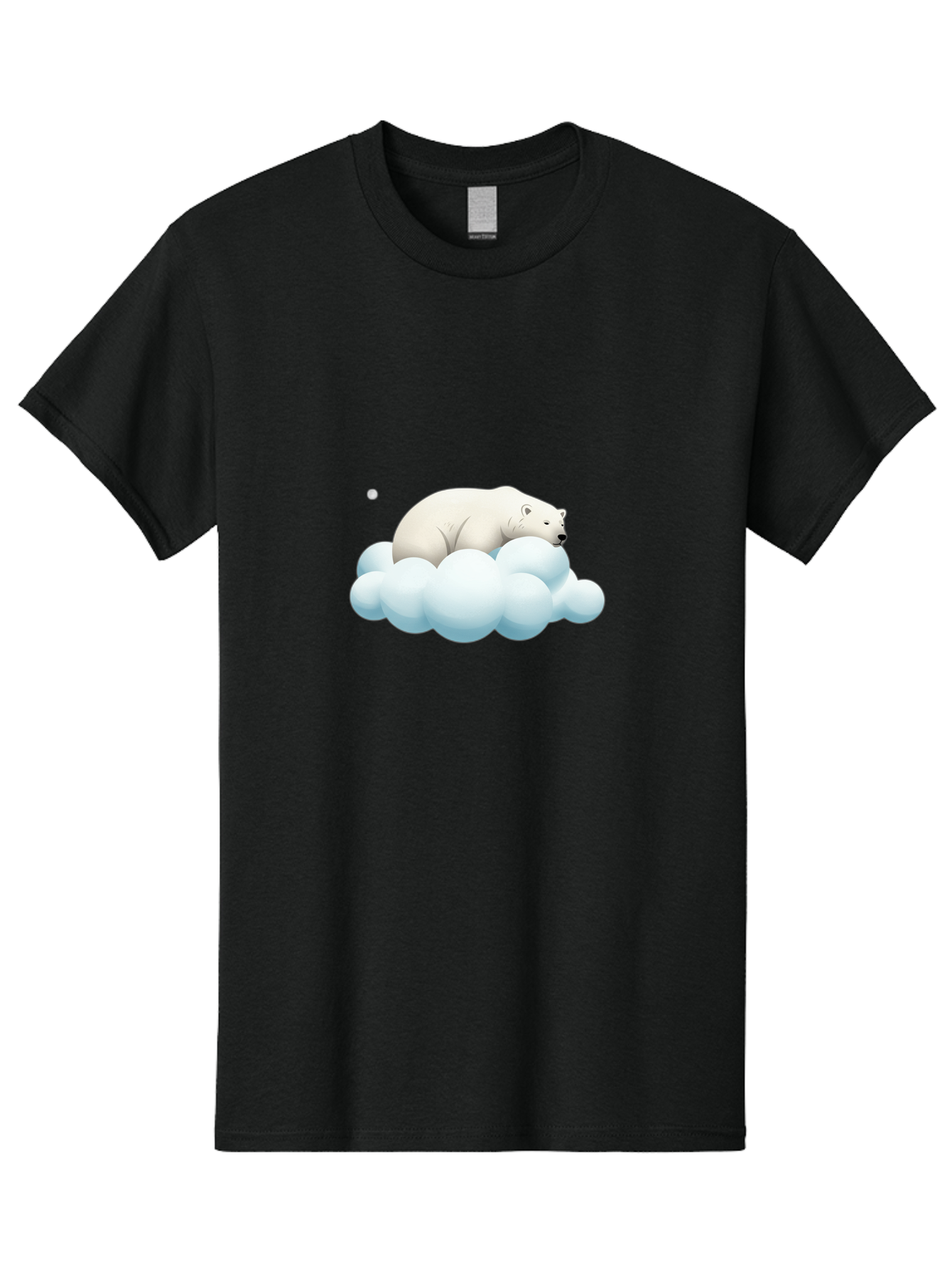 Polar-Bear-On-Cloud-3 Men'S Graphic Tee, 100% Cotton, Comfortable Casual Summer Wear, Machine Washable, Sleeping Polar Bear, Cloud, Serene Scene, Cute Cartoon, Digital Art, Fluffy Clouds, Polar Bear On Cloud, Dreamy Atmosphere, Bae662