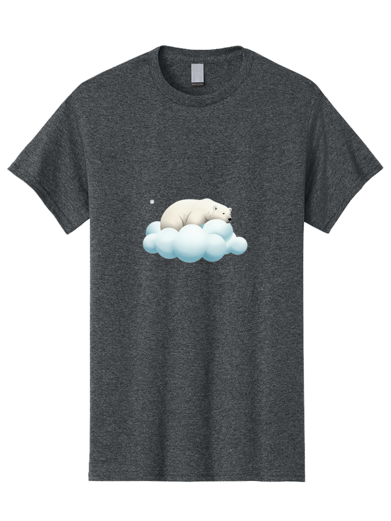 Polar-Bear-On-Cloud-3 Men'S Graphic Tee, 100% Cotton, Comfortable Casual Summer Wear, Machine Washable, Sleeping Polar Bear, Cloud, Serene Scene, Cute Cartoon, Digital Art, Fluffy Clouds, Polar Bear On Cloud, Dreamy Atmosphere, Bae662