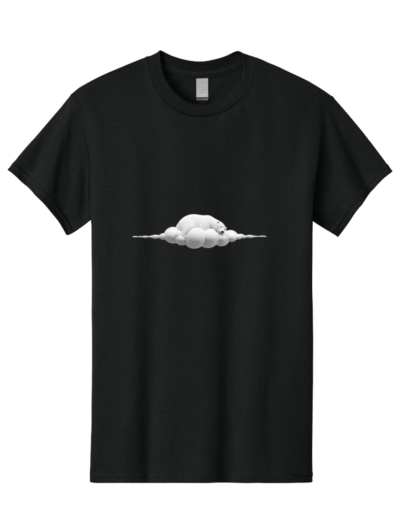 Polar-Bear-Sleeping-On-Cloud Men'S Graphic Tee, 100% Cotton, Comfortable Casual Summer Wear, Machine Washable, Sleeping Polar Bear, Fluffy Cloud, Peaceful Scene, Serene Atmosphere, Calming Image, Dreamy Landscape, Polar Bear On Cloud, Bae668