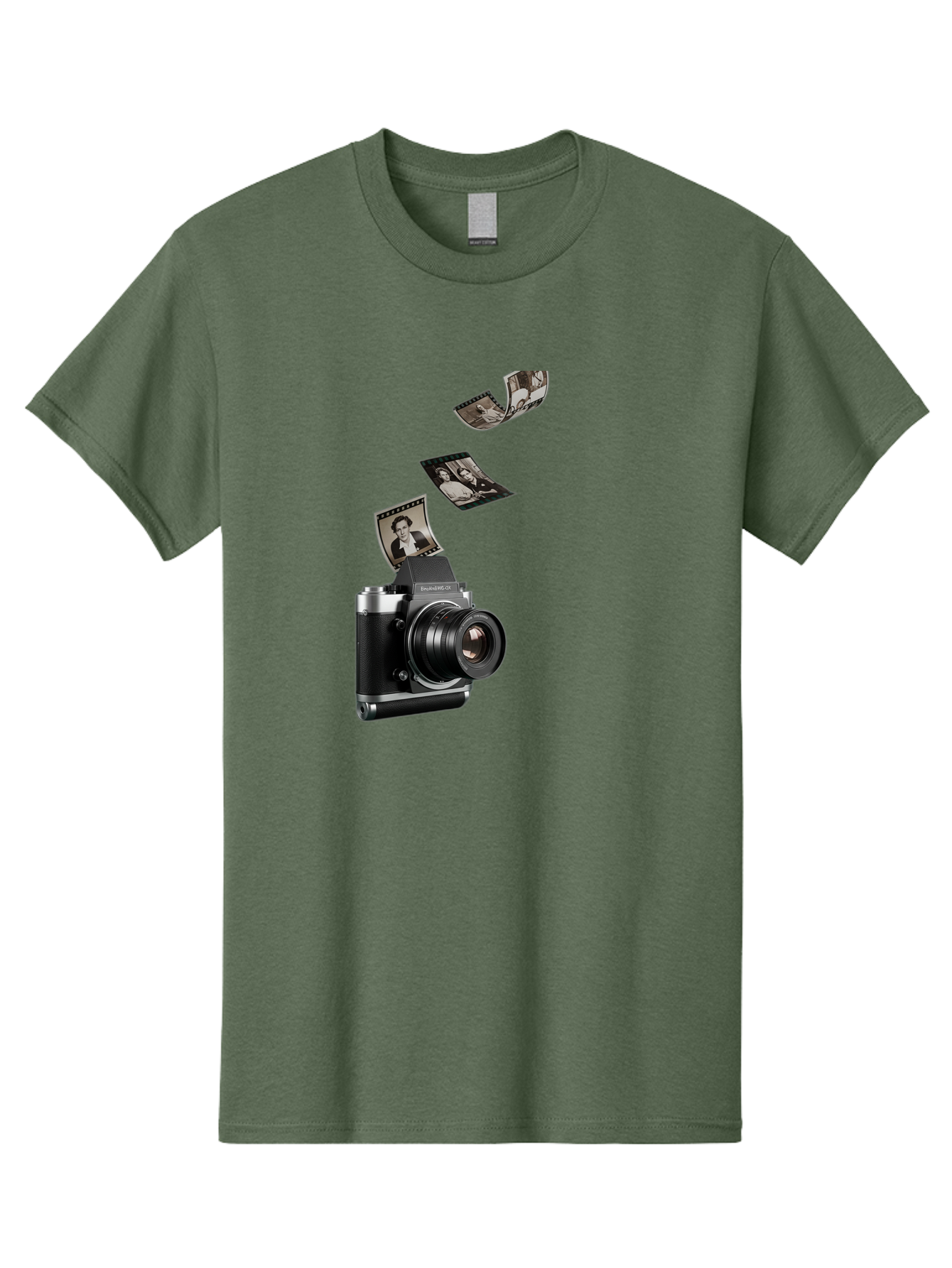 Polaroid-Camera-10 Men'S Graphic Tee, 100% Cotton, Comfortable Casual Summer Wear, Machine Washable, Sharedigital Camera, Black And Silver Camera, Polaroid Photographs, Black And White Portraits, Instant Photography, Camera Technology, Bae681