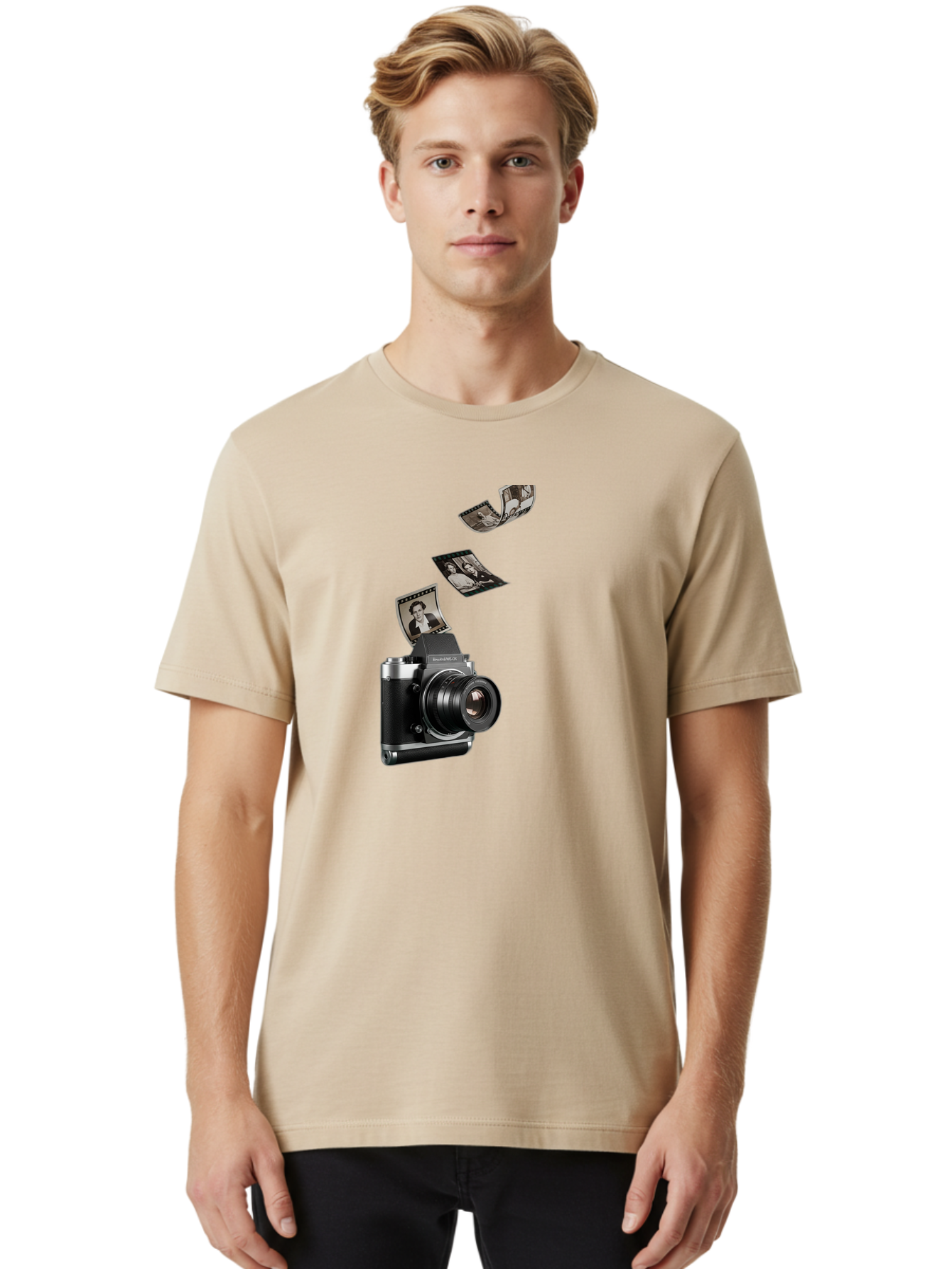 Polaroid-Camera-10 Men'S Graphic Tee, 100% Cotton, Comfortable Casual Summer Wear, Machine Washable, Sharedigital Camera, Black And Silver Camera, Polaroid Photographs, Black And White Portraits, Instant Photography, Camera Technology, Bae681