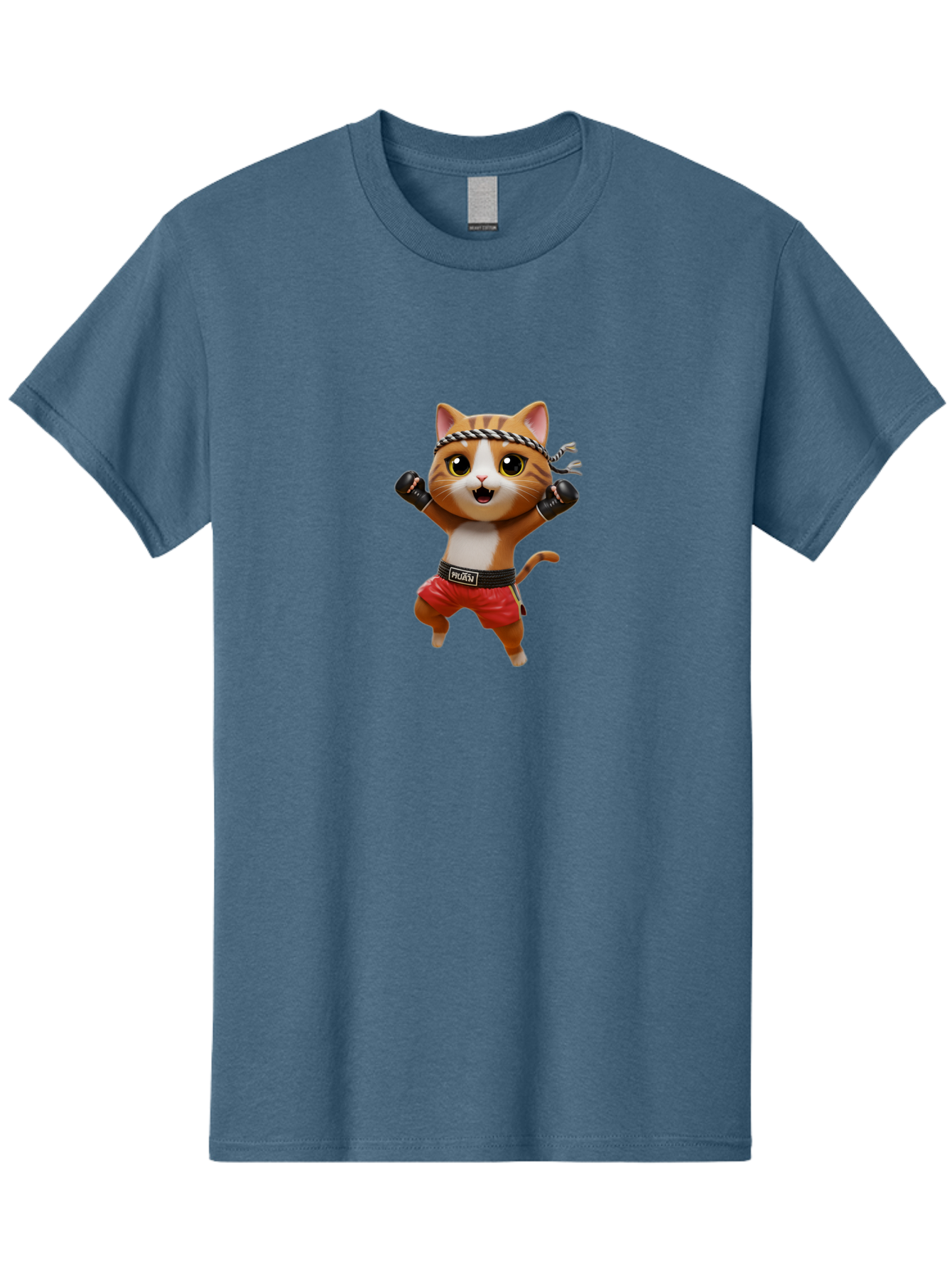 Puma-Cat Men'S Graphic Tee, 100% Cotton, Comfortable Casual Summer Wear, Machine Washable, Cartoon Cat In Boxing Attire, Pudim Belt, Boxing Gloves, Determined Expression, Funny Animal Character, Playful Design, Sports-Themed Illustration, Bae694