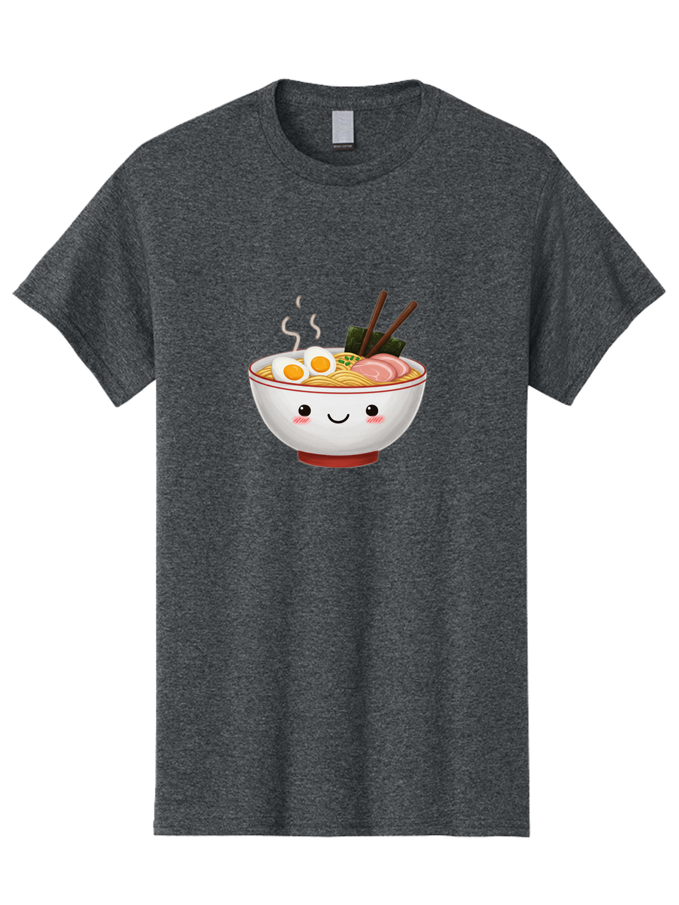 Ramen-2 Men'S Graphic Tee, 100% Cotton, Comfortable Casual Summer Wear, Machine Washable, Steaming Hot Ramen, Cartoon Bowl, Noodles, Eggs, Meat Slices, Seaweed, Chopsticks, Adorable, Kawaii, Japanese Cuisine, Foodie Art, Cute Character Bae699