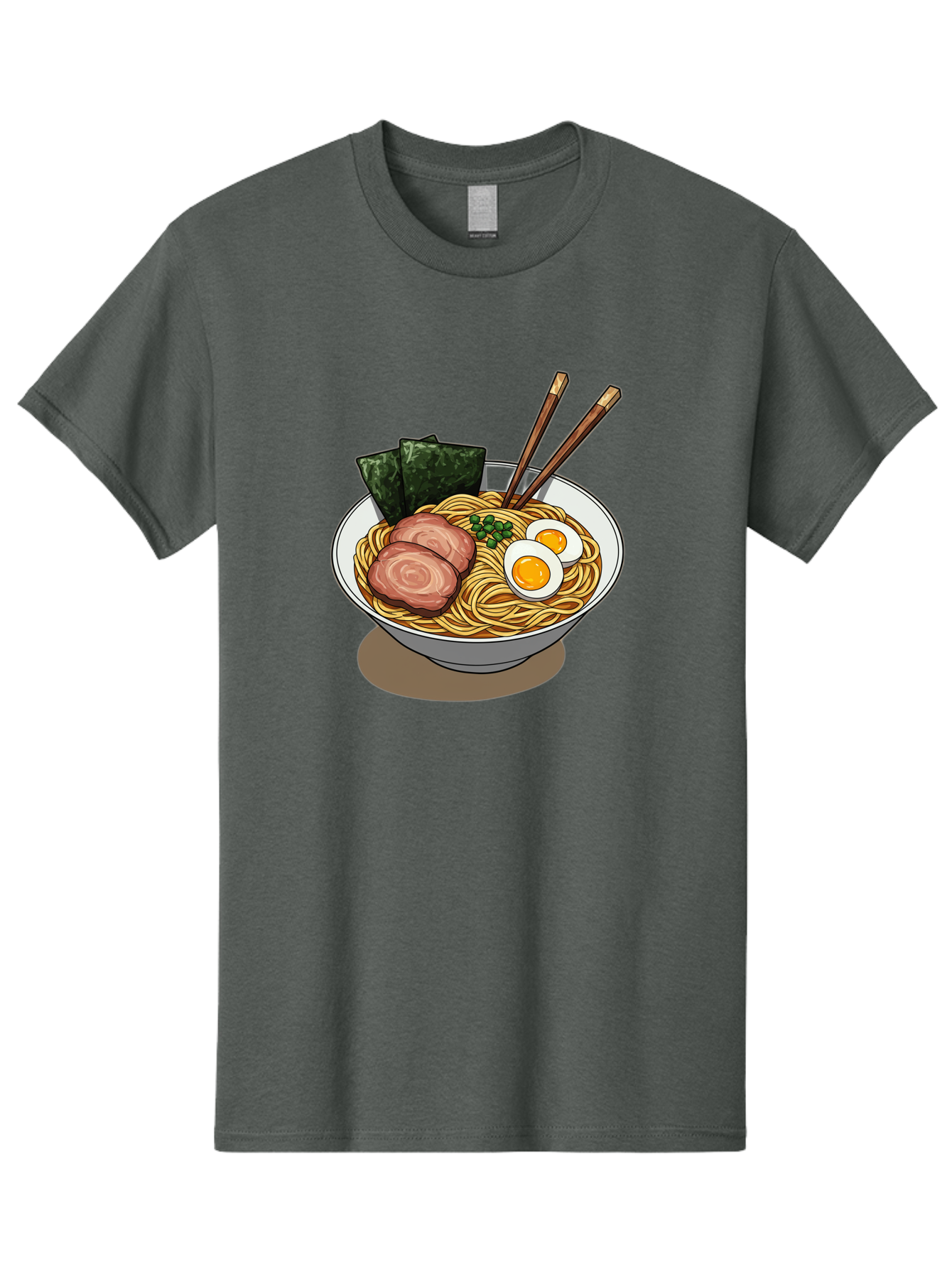 Ramen-3 Men'S Graphic Tee, 100% Cotton, Comfortable Casual Summer Wear, Machine Washable, Ramen Noodles, Sliced Pork, Boiled Egg, Seaweed, Chopsticks, Oriental Cuisine, Japanese Food, Savory Meal, Noodle Soup, Appetizing Dish Bae700