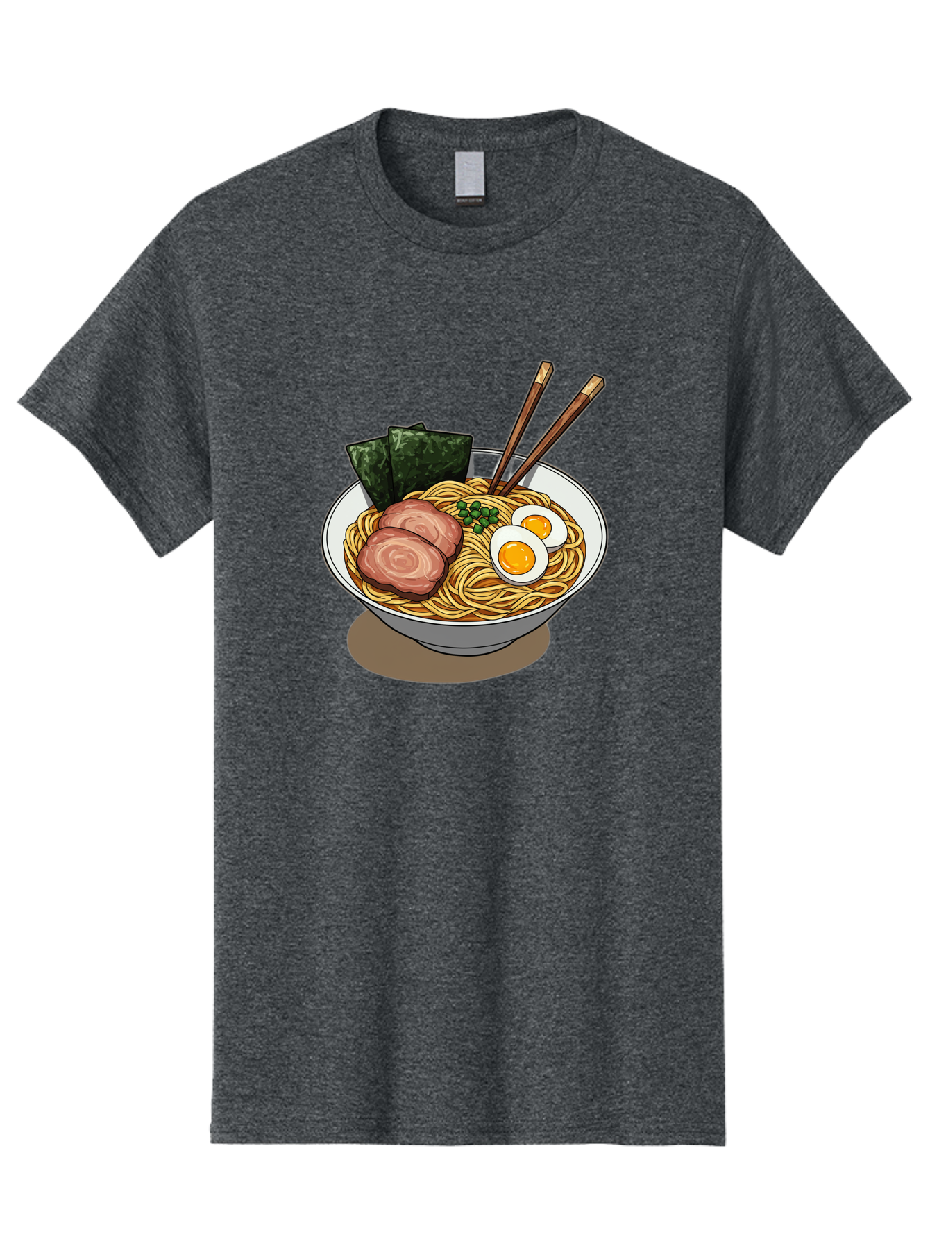 Ramen-3 Men'S Graphic Tee, 100% Cotton, Comfortable Casual Summer Wear, Machine Washable, Ramen Noodles, Sliced Pork, Boiled Egg, Seaweed, Chopsticks, Oriental Cuisine, Japanese Food, Savory Meal, Noodle Soup, Appetizing Dish Bae700