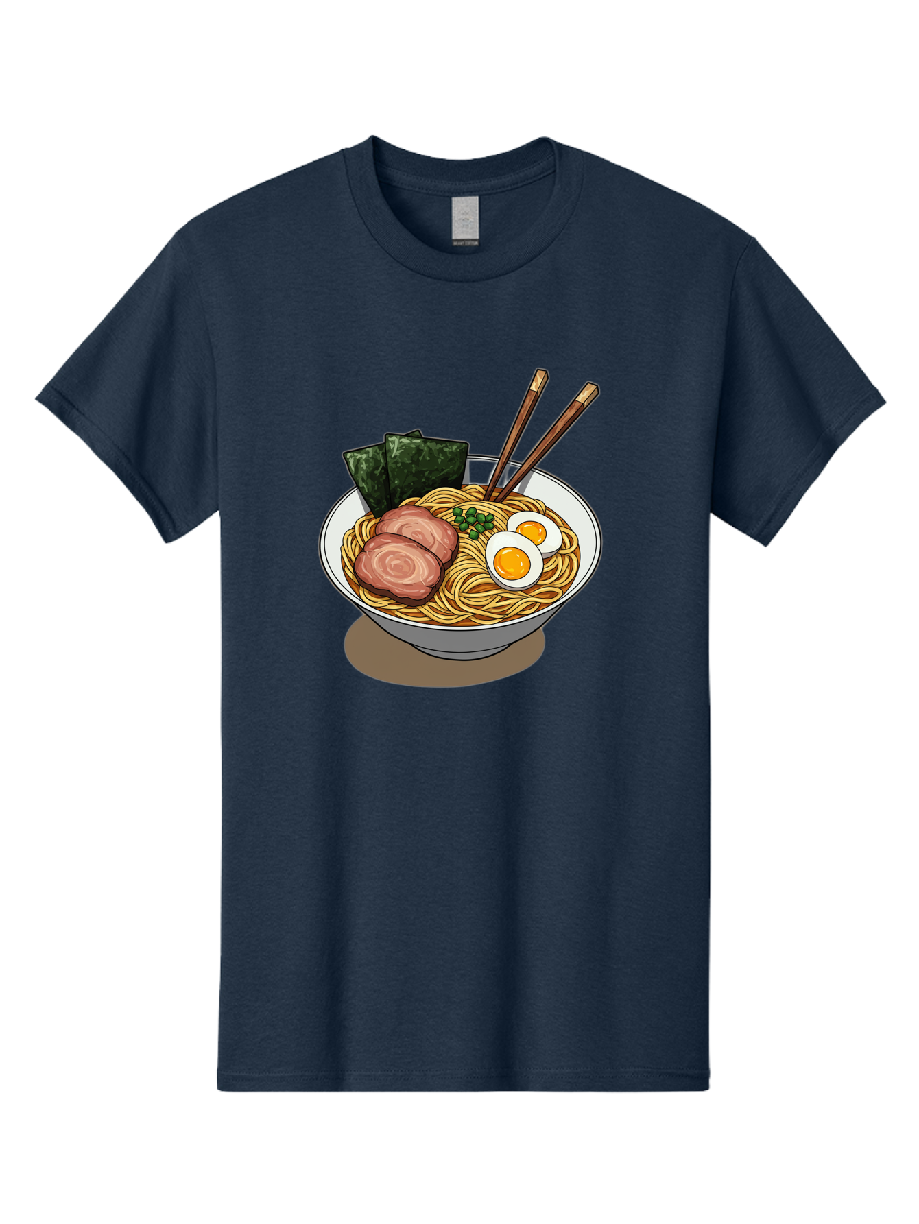 Ramen-3 Men'S Graphic Tee, 100% Cotton, Comfortable Casual Summer Wear, Machine Washable, Ramen Noodles, Sliced Pork, Boiled Egg, Seaweed, Chopsticks, Oriental Cuisine, Japanese Food, Savory Meal, Noodle Soup, Appetizing Dish Bae700