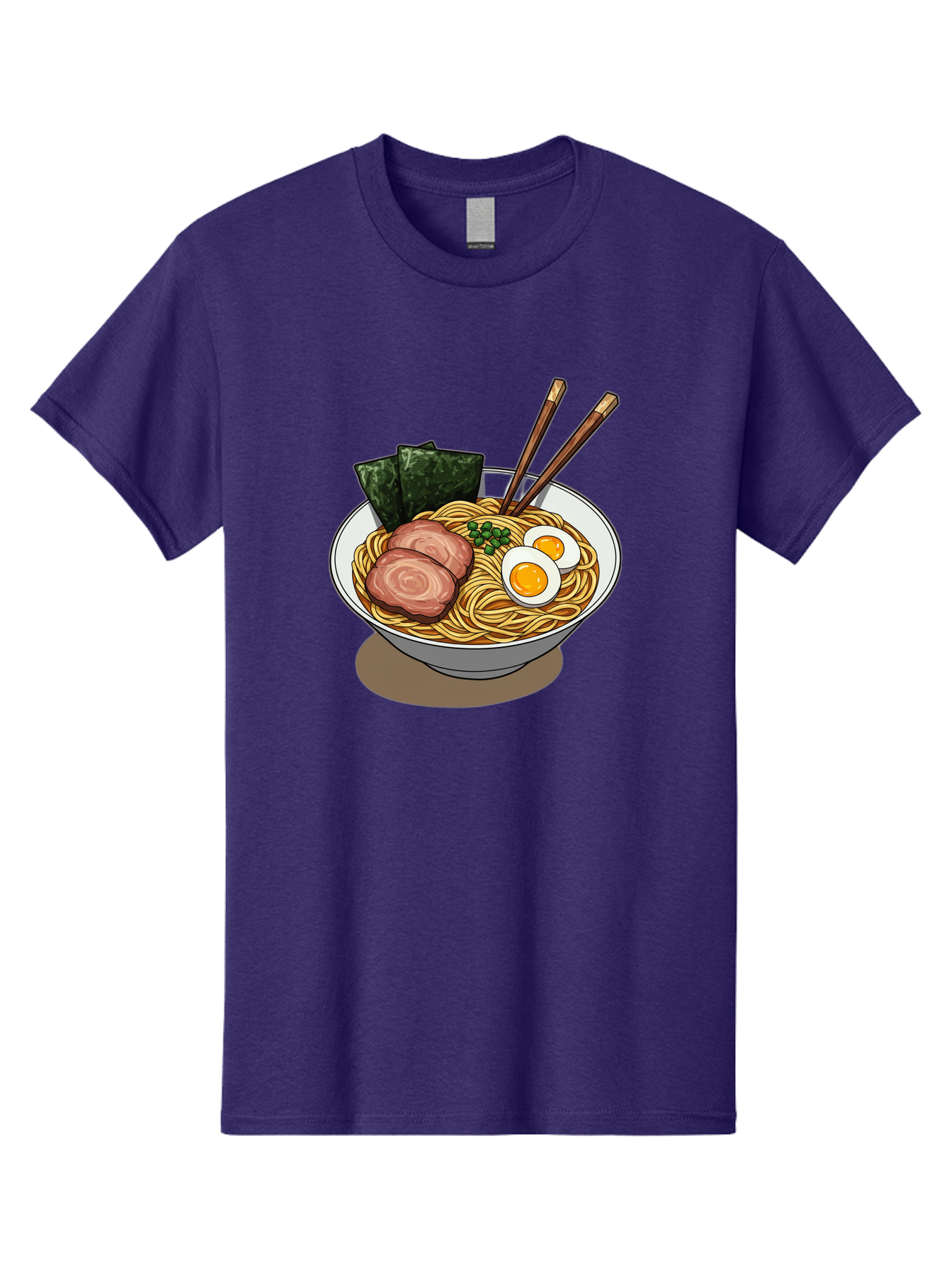 Ramen-3 Men'S Graphic Tee, 100% Cotton, Comfortable Casual Summer Wear, Machine Washable, Ramen Noodles, Sliced Pork, Boiled Egg, Seaweed, Chopsticks, Oriental Cuisine, Japanese Food, Savory Meal, Noodle Soup, Appetizing Dish Bae700