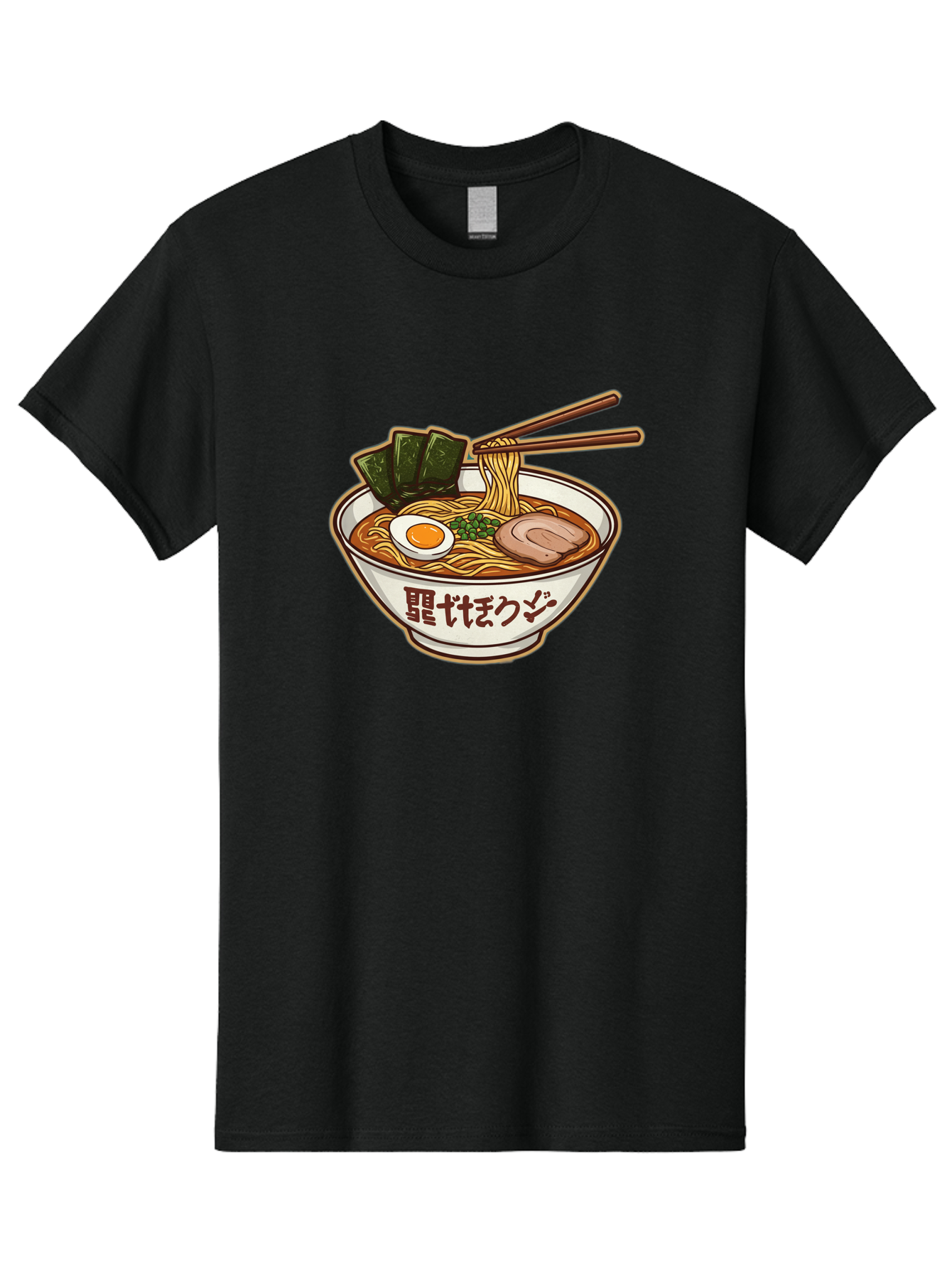Ramen-5 Men'S Graphic Tee, 100% Cotton, Comfortable Casual Summer Wear, Machine Washable, Japanese Ramen, Savory Noodle Soup, Pork Slice, Soft-Boiled Egg, Green Onions, Seaweed, Chopsticks, Asian Cuisine, Comfort Food, Delicious Meal Bae702