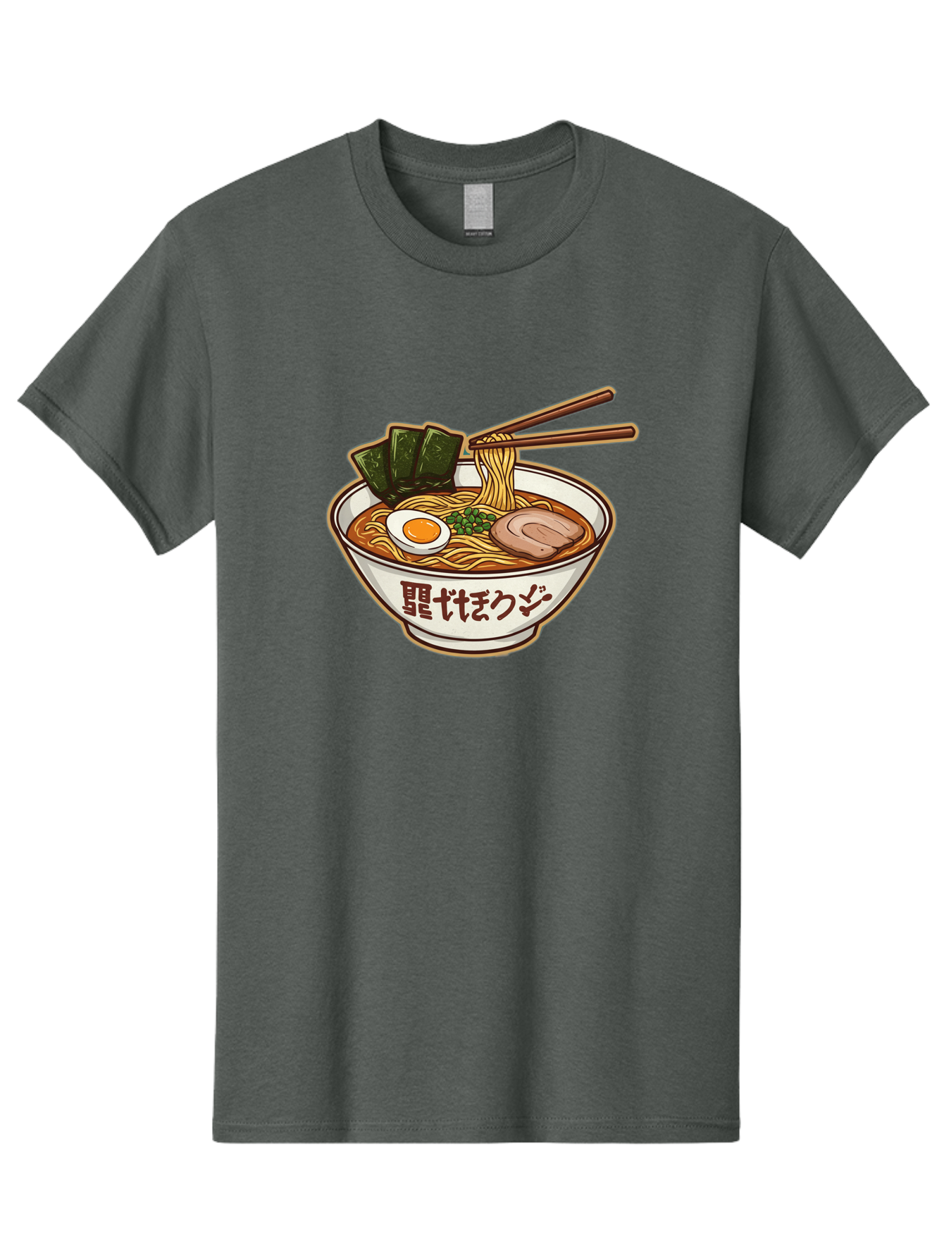 Ramen-5 Men'S Graphic Tee, 100% Cotton, Comfortable Casual Summer Wear, Machine Washable, Japanese Ramen, Savory Noodle Soup, Pork Slice, Soft-Boiled Egg, Green Onions, Seaweed, Chopsticks, Asian Cuisine, Comfort Food, Delicious Meal Bae702