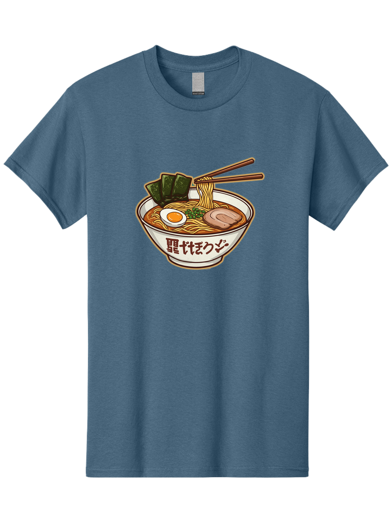 Ramen-5 Men'S Graphic Tee, 100% Cotton, Comfortable Casual Summer Wear, Machine Washable, Japanese Ramen, Savory Noodle Soup, Pork Slice, Soft-Boiled Egg, Green Onions, Seaweed, Chopsticks, Asian Cuisine, Comfort Food, Delicious Meal Bae702