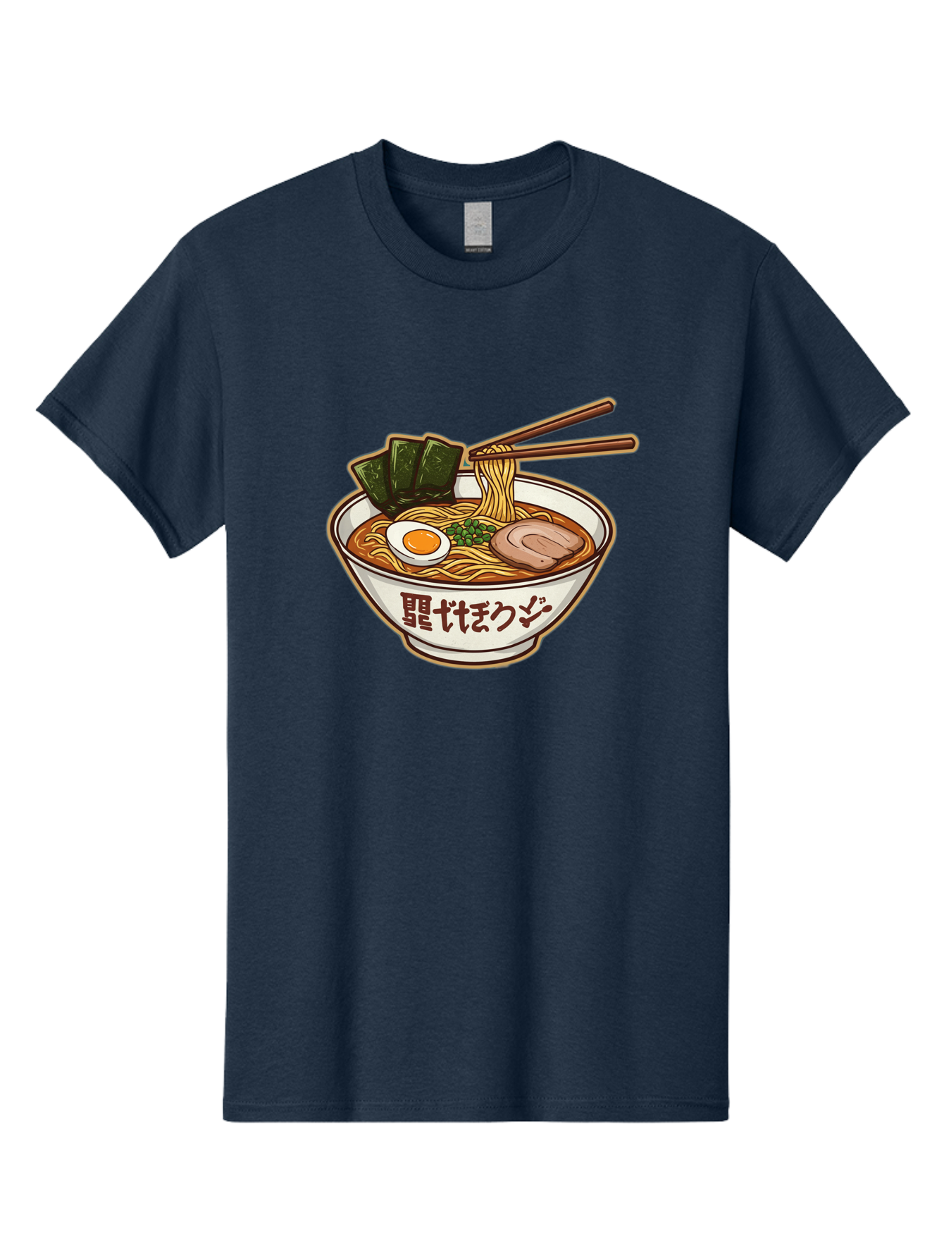 Ramen-5 Men'S Graphic Tee, 100% Cotton, Comfortable Casual Summer Wear, Machine Washable, Japanese Ramen, Savory Noodle Soup, Pork Slice, Soft-Boiled Egg, Green Onions, Seaweed, Chopsticks, Asian Cuisine, Comfort Food, Delicious Meal Bae702