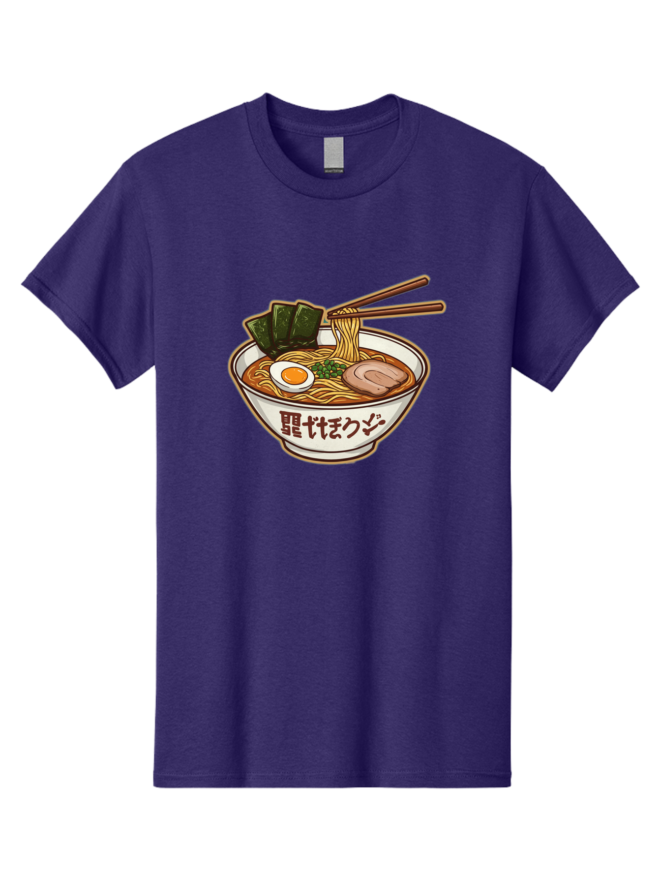 Ramen-5 Men'S Graphic Tee, 100% Cotton, Comfortable Casual Summer Wear, Machine Washable, Japanese Ramen, Savory Noodle Soup, Pork Slice, Soft-Boiled Egg, Green Onions, Seaweed, Chopsticks, Asian Cuisine, Comfort Food, Delicious Meal Bae702