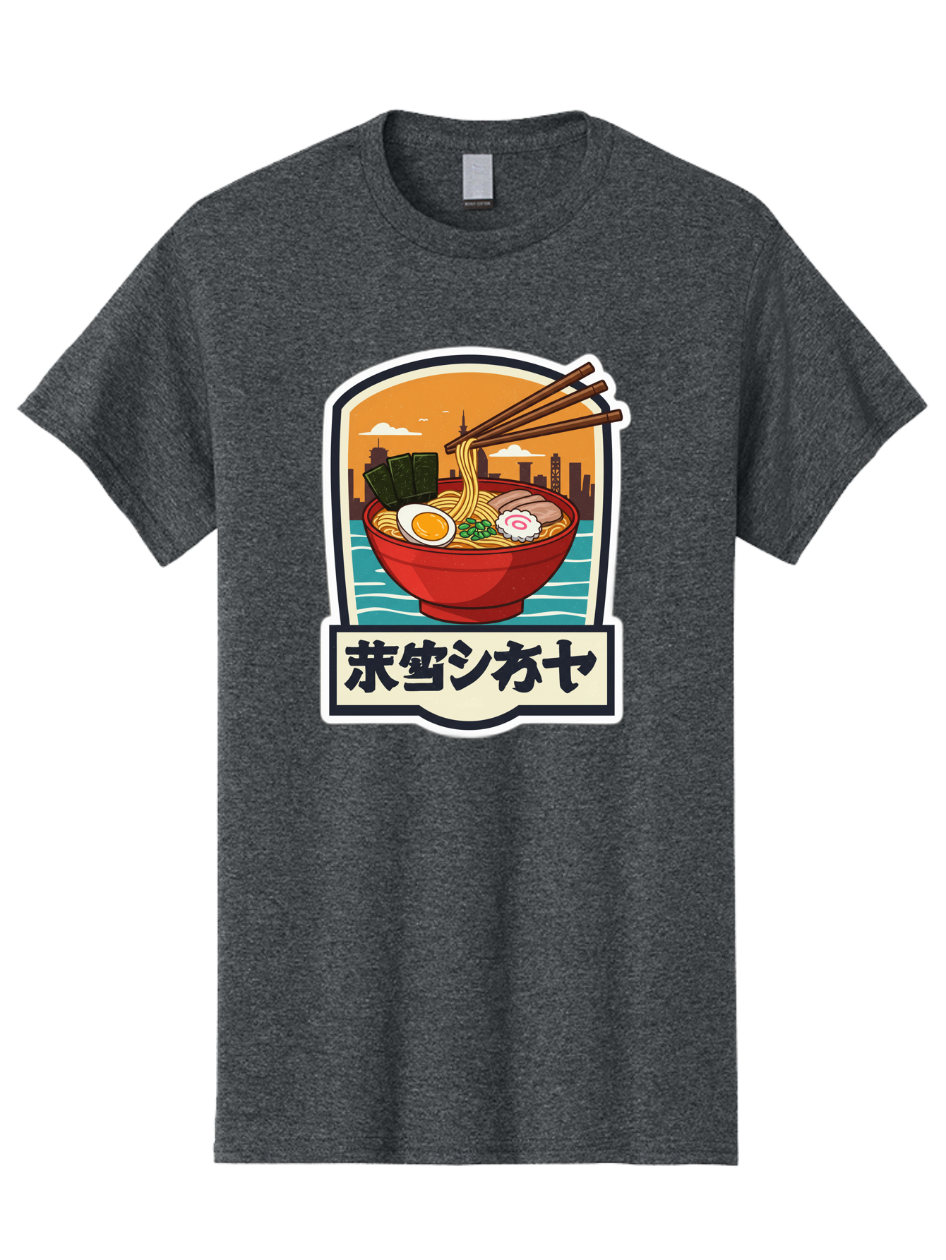 Ramen-7 Men'S Graphic Tee, 100% Cotton, Comfortable Casual Summer Wear, Machine Washable, Steaming Bowl Of Ramen, Japanese Noodles, Savory Broth, Egg, Pork Slices, Seaweed, Chopsticks, Cityscape, ?????? Bae704