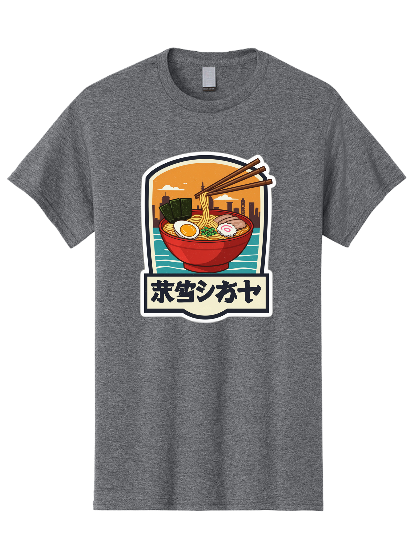 Ramen-7 Men'S Graphic Tee, 100% Cotton, Comfortable Casual Summer Wear, Machine Washable, Steaming Bowl Of Ramen, Japanese Noodles, Savory Broth, Egg, Pork Slices, Seaweed, Chopsticks, Cityscape, ?????? Bae704