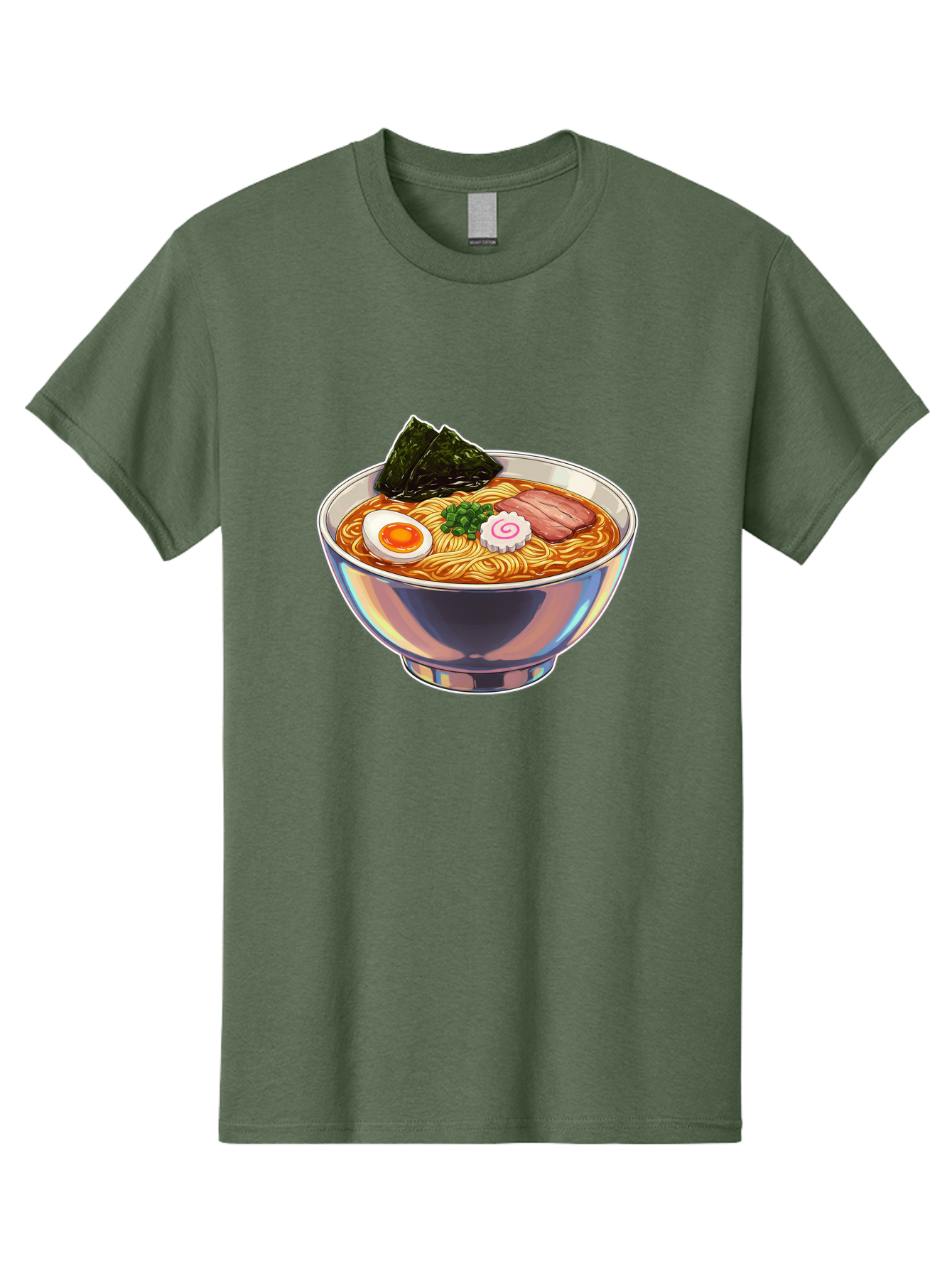 Ramen-8 Men'S Graphic Tee, 100% Cotton, Comfortable Casual Summer Wear, Machine Washable, Bowl Of Ramen, Japanese Cuisine, Egg, Seaweed, Pork, Noodles, Savory Broth, Appetizing Meal, Food Illustration, Delicious Dish Bae705