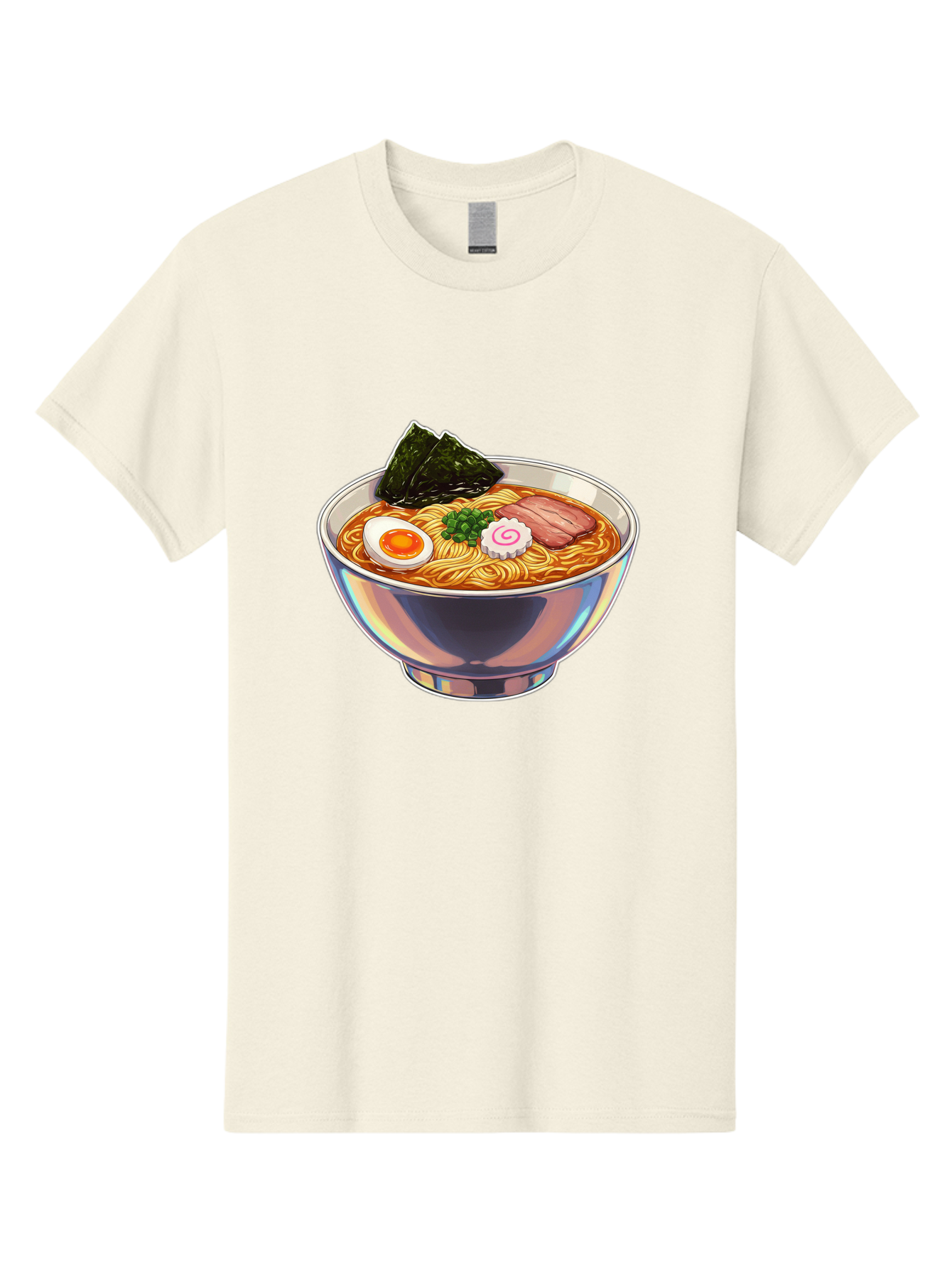 Ramen-8 Men'S Graphic Tee, 100% Cotton, Comfortable Casual Summer Wear, Machine Washable, Bowl Of Ramen, Japanese Cuisine, Egg, Seaweed, Pork, Noodles, Savory Broth, Appetizing Meal, Food Illustration, Delicious Dish Bae705