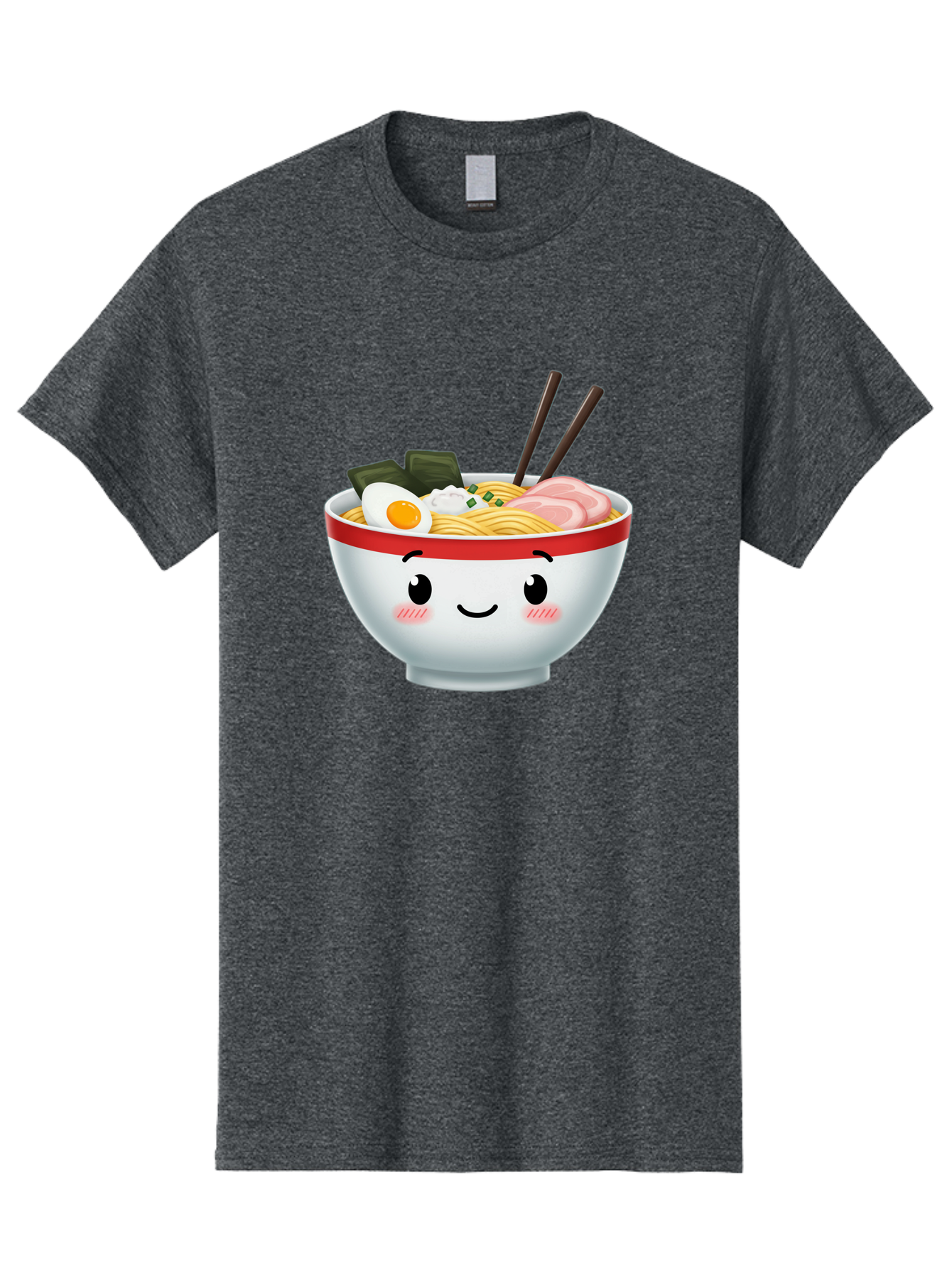 Ramen-Bowl-4 Men'S Graphic Tee, 100% Cotton, Comfortable Casual Summer Wear, Machine Washable, Japanese Ramen, Steaming Hot Noodles, Boiled Egg, Seaweed, Pork Slices, Chopsticks, Kawaii Cartoon, Foodie, Tasty Meal, Delicious Cuisine, Bae709