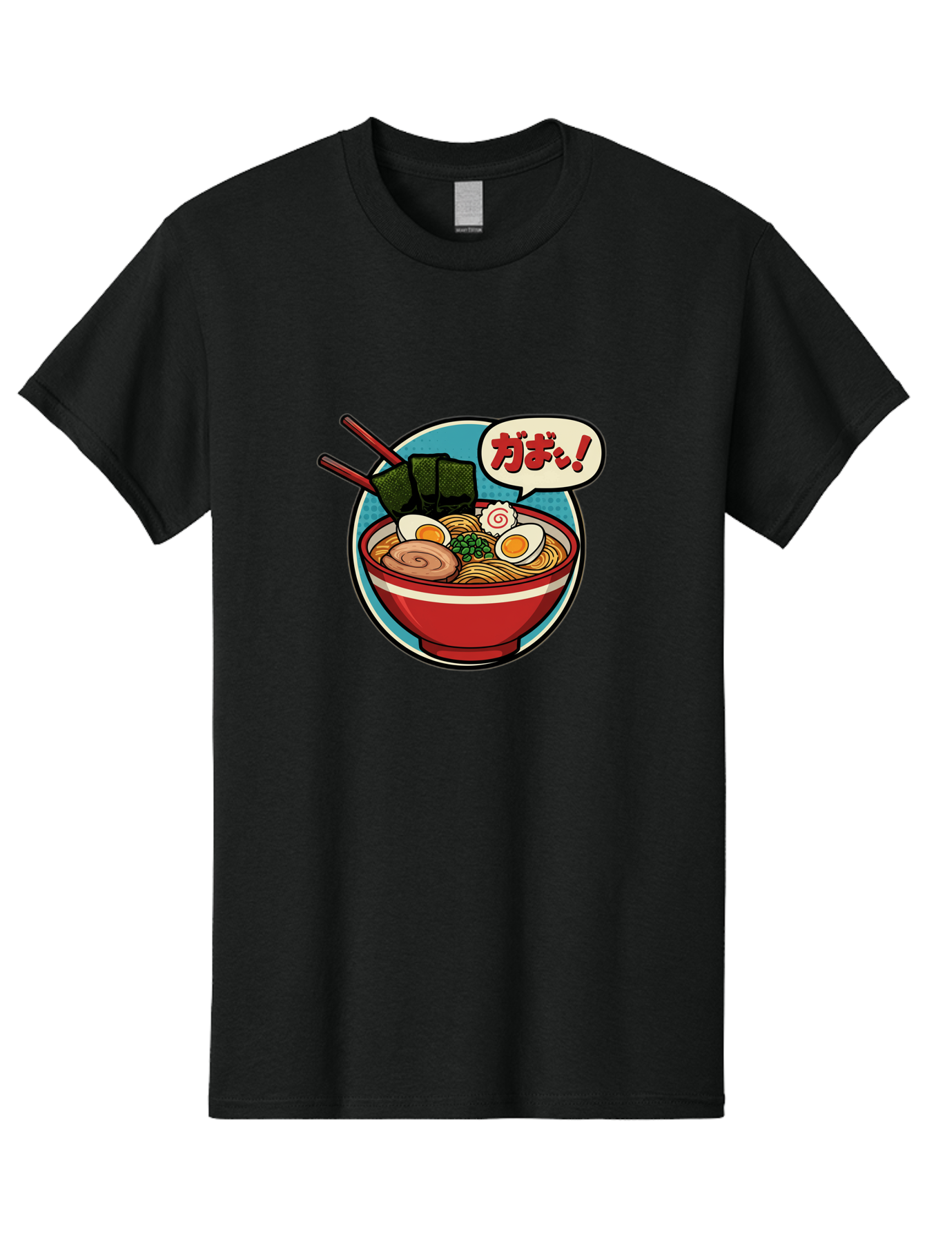 Ramen-Bowl-6 Men'S Graphic Tee, 100% Cotton, Comfortable Casual Summer Wear, Machine Washable, Ramen, Bowl Of Noodles, Japanese Cuisine, Egg, Seaweed, Food Illustration, Cartoon-Style, Chopsticks, Spiral Pattern, Boiled Egg, Savory Dish Bae711